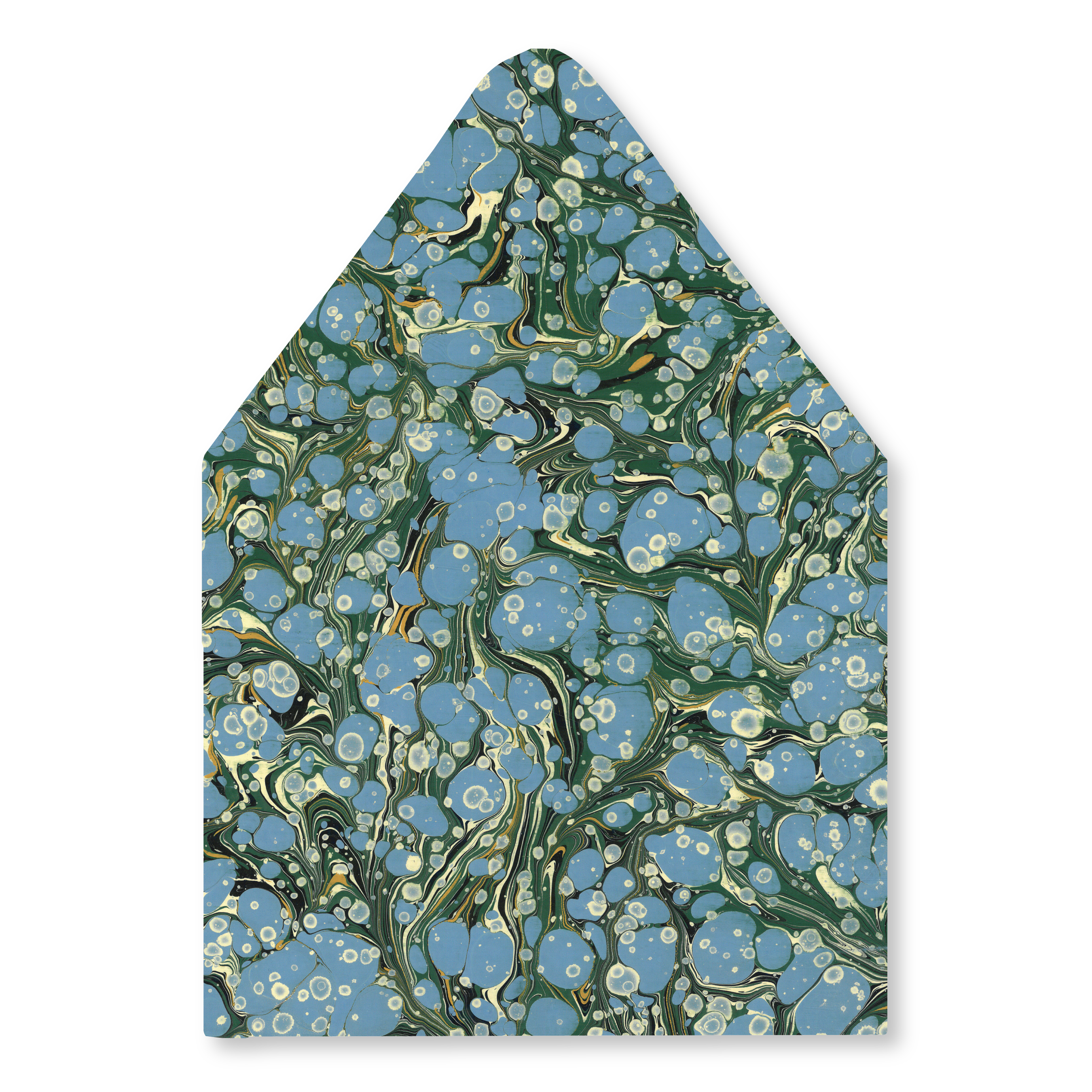 The Mariella Marbled Envelope Liner is inspired by the timeless beauty of paper marbling. This charming pattern feels both collected and distinctly chic. A romantic Stovall twist on a classic tradition.