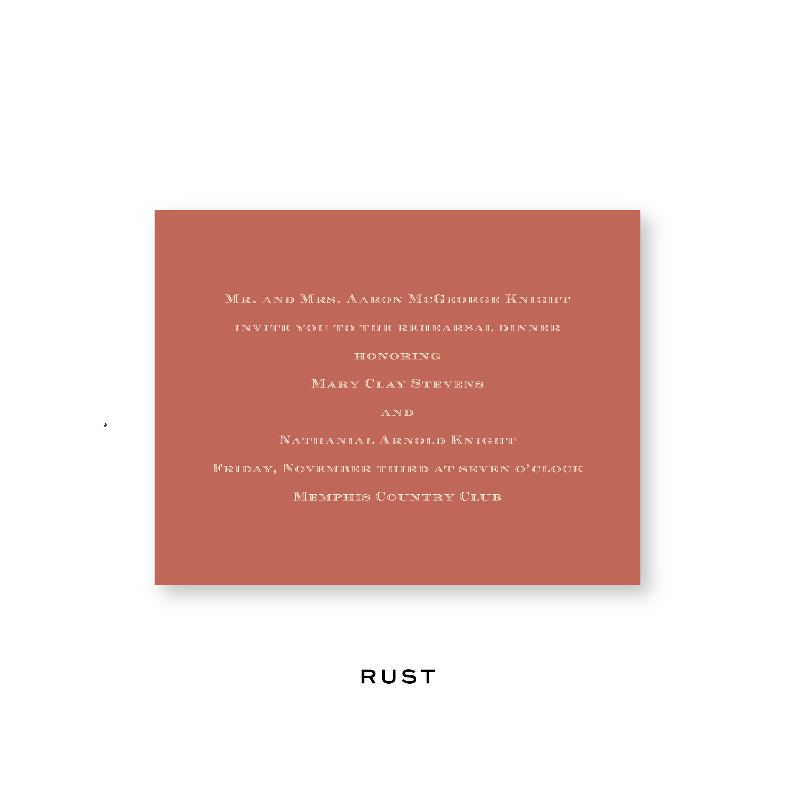 Mary Clay Rehearsal Dinner Invitation