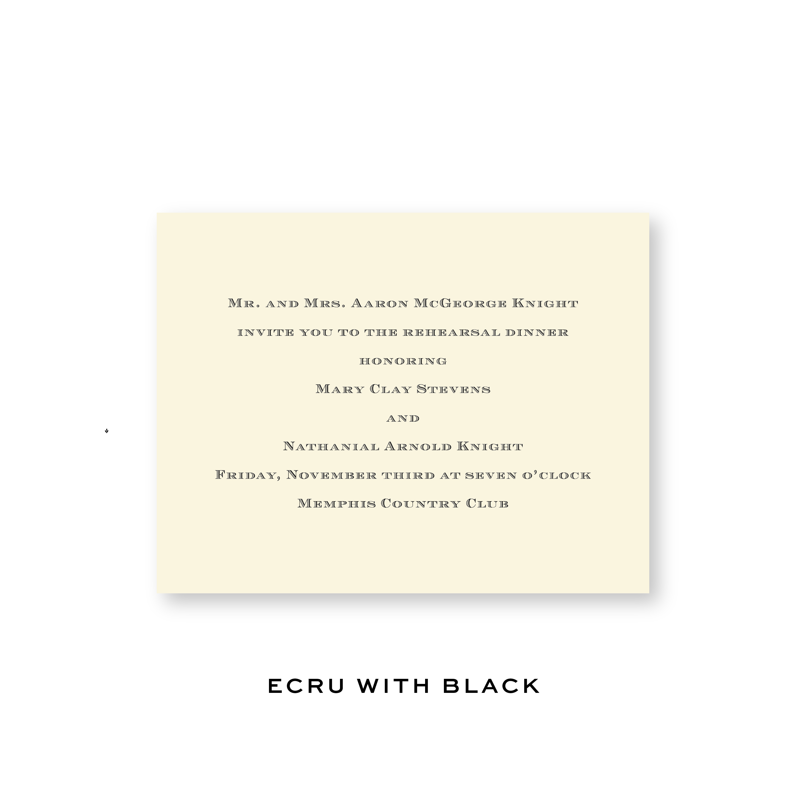 Mary Clay Rehearsal Dinner Invitation