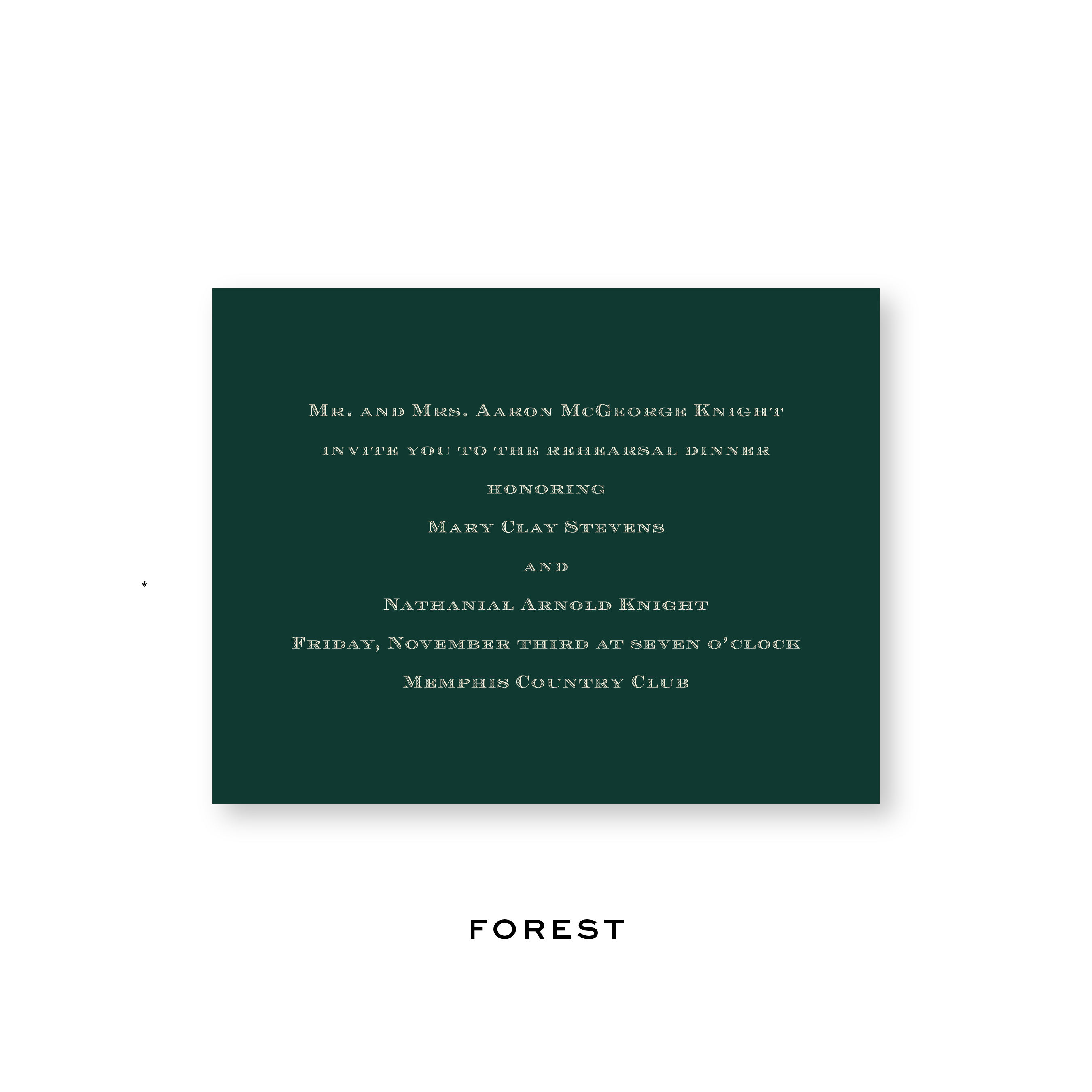 Mary Clay Rehearsal Dinner Invitation