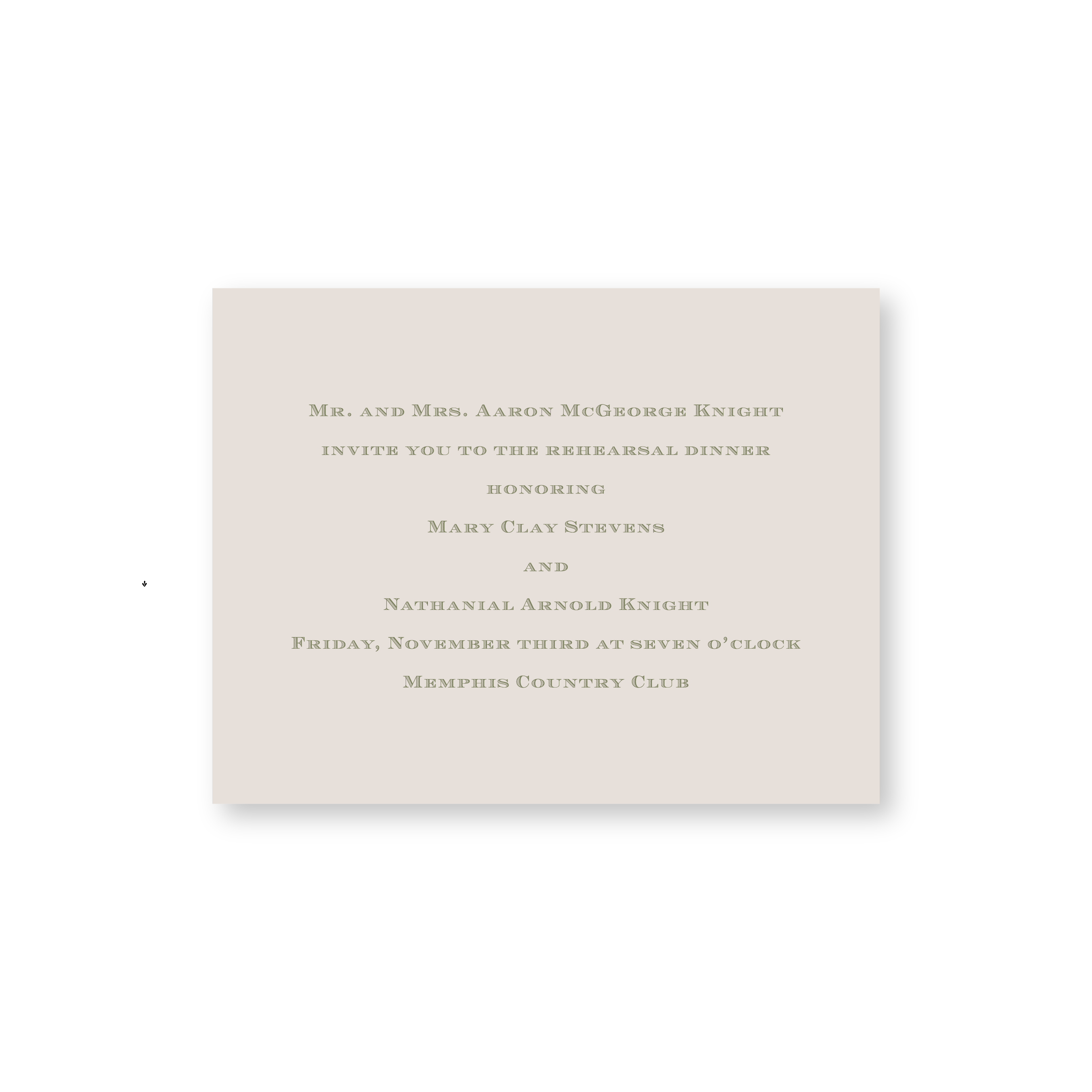 Mary Clay Rehearsal Dinner Invitation