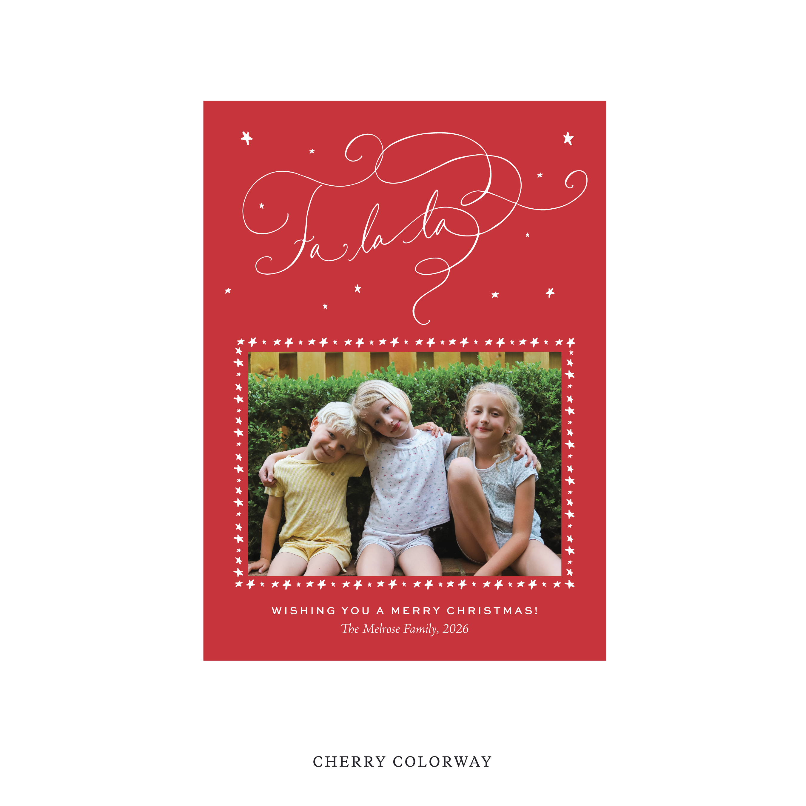 Melrose Classic Flat Print Holiday Card, Medium