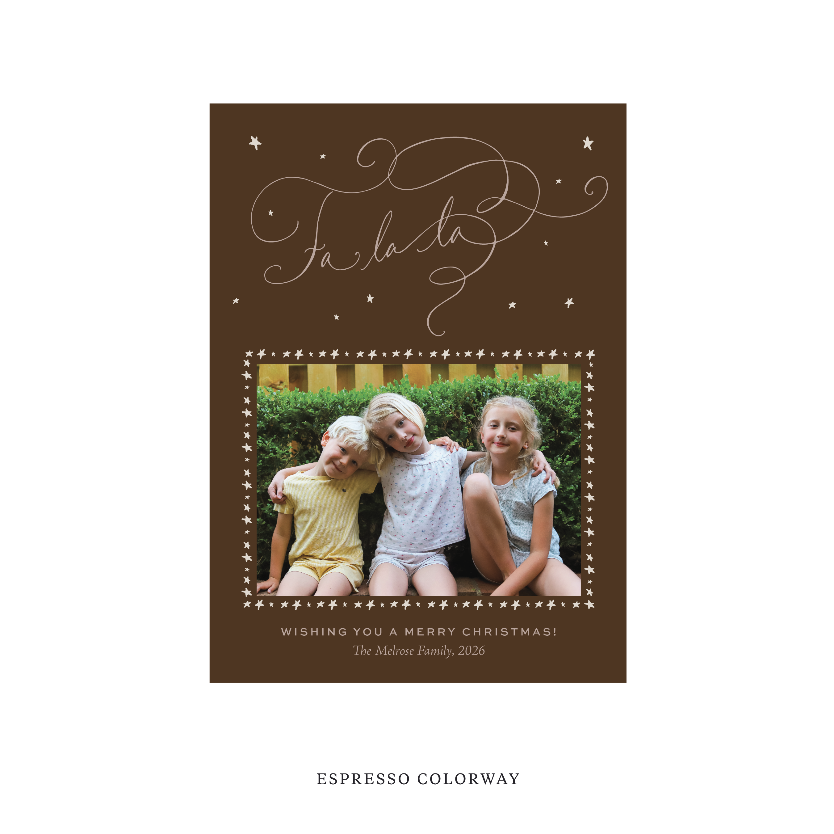 Melrose Classic Flat Print Holiday Card, Medium