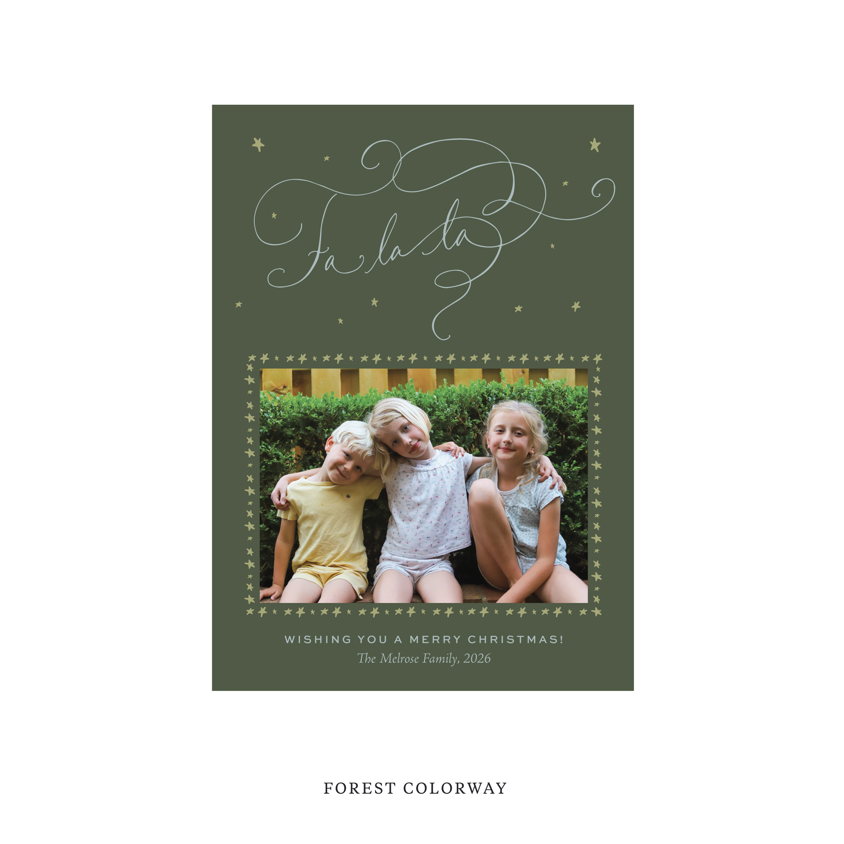 Melrose Classic Flat Print Holiday Card, Medium