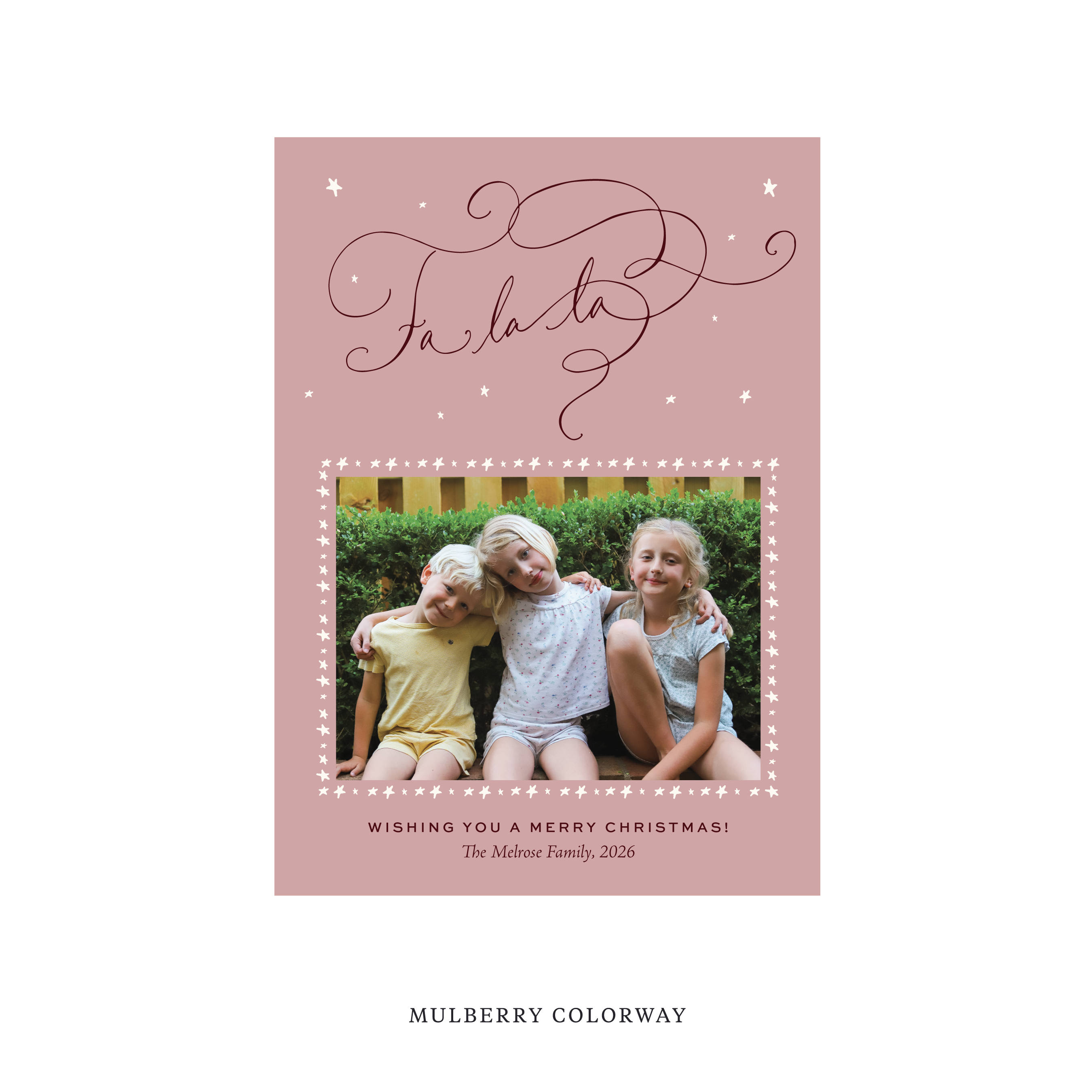 Melrose Classic Flat Print Holiday Card, Medium