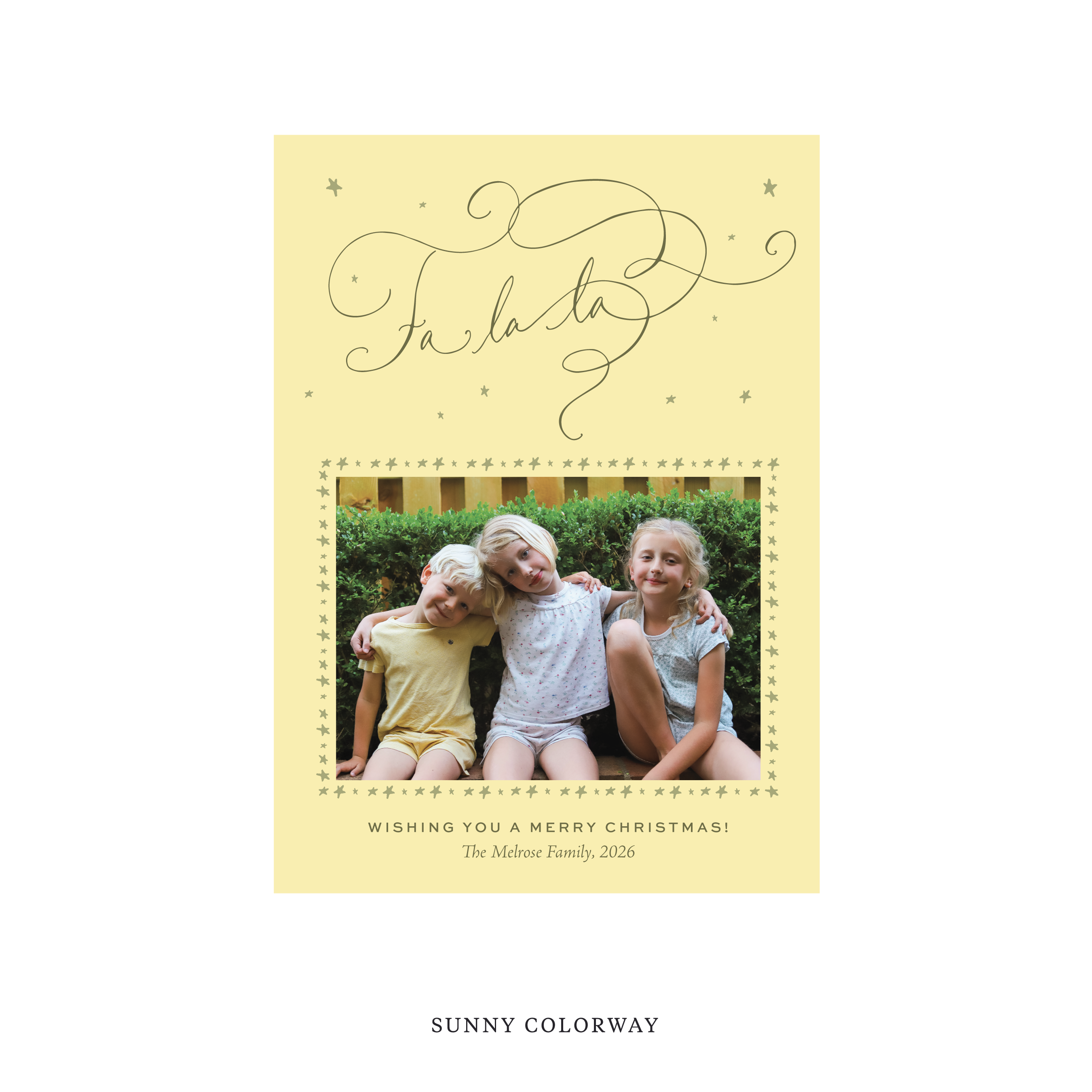 Melrose Classic Flat Print Holiday Card, Medium