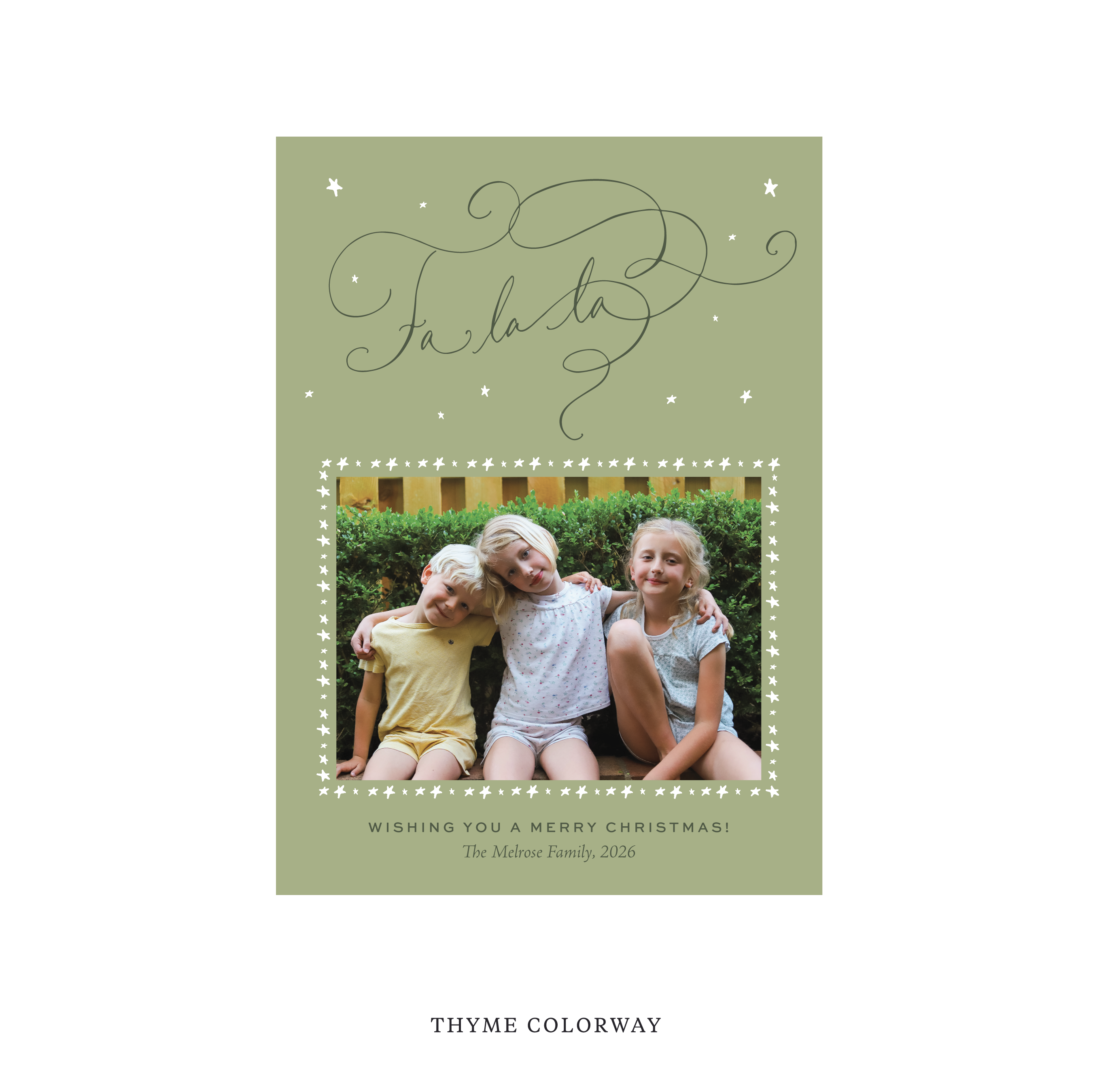 Melrose Classic Flat Print Holiday Card, Medium