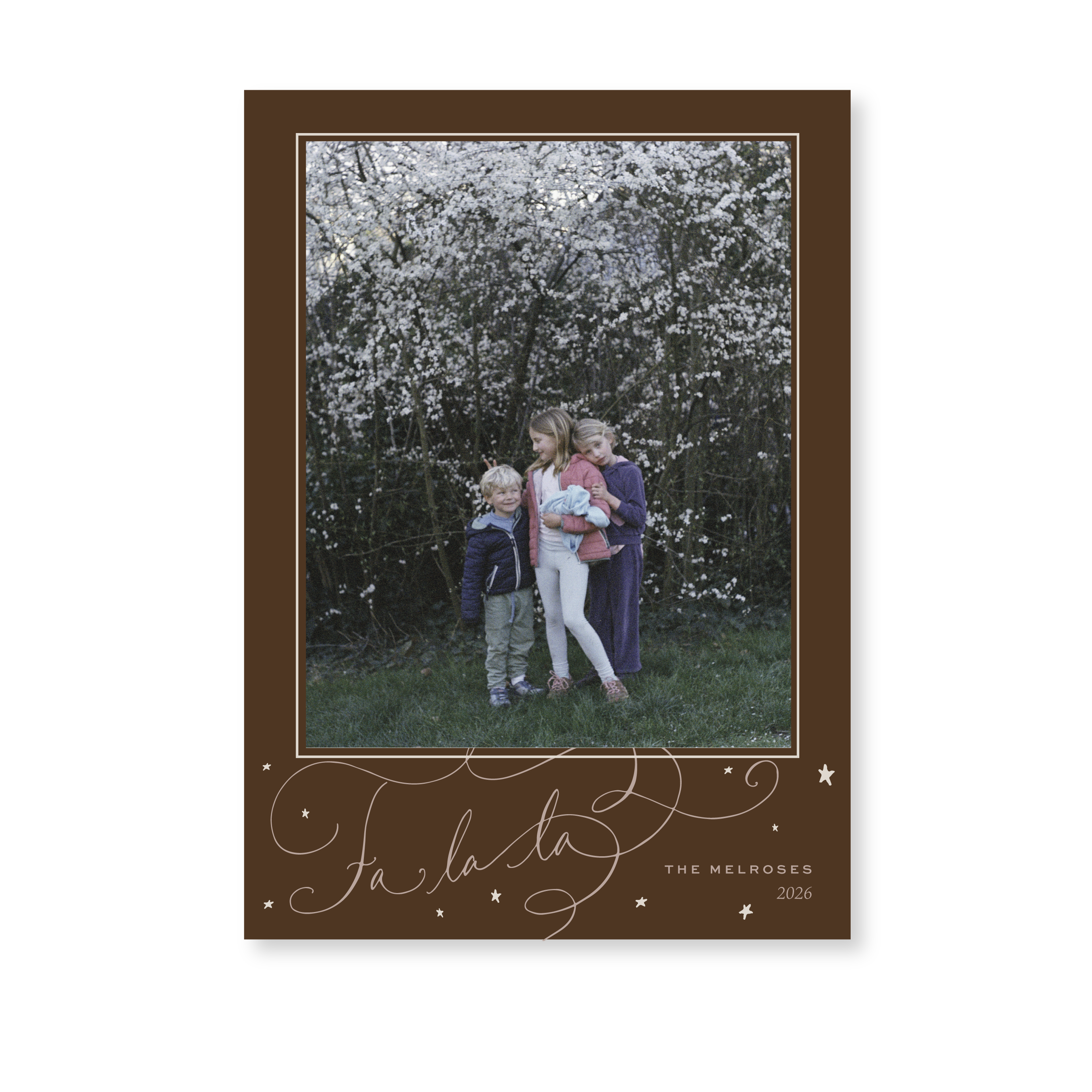Melrose Classic Flat Print Holiday Card, Large