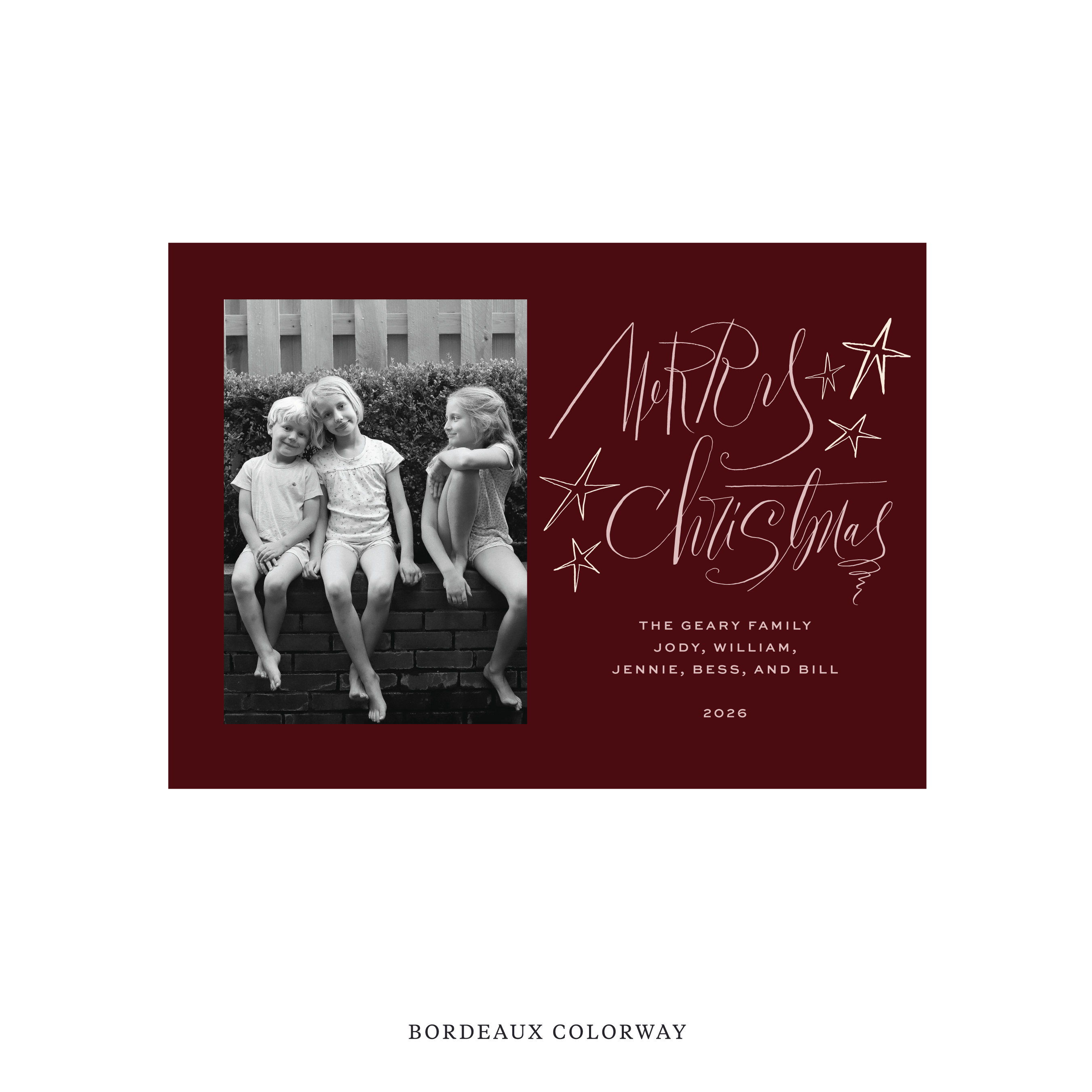 Merritt Classic Flat Print Holiday Card, Medium