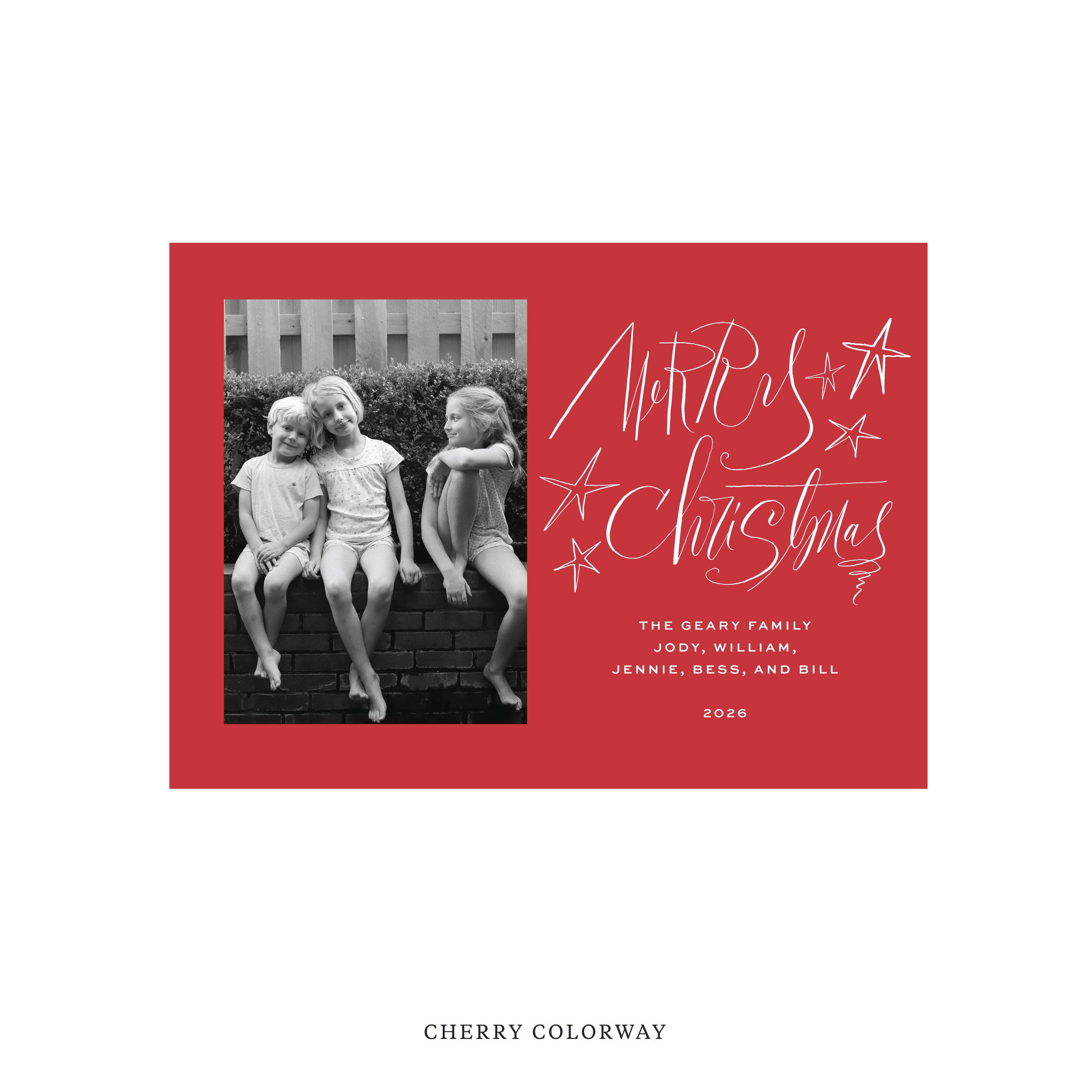 Merritt Classic Flat Print Holiday Card, Medium