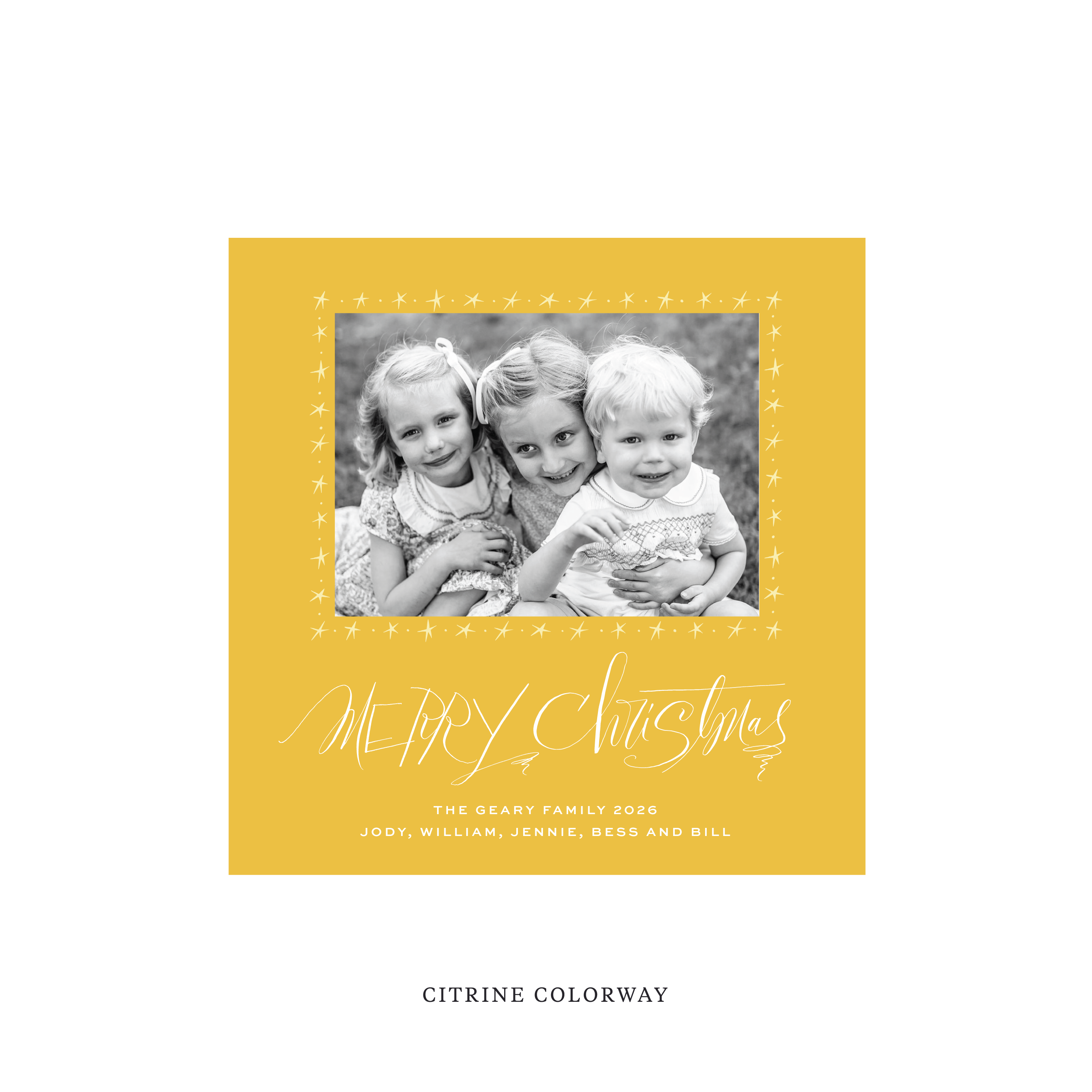 Merritt Classic Flat Print Holiday Card, Square