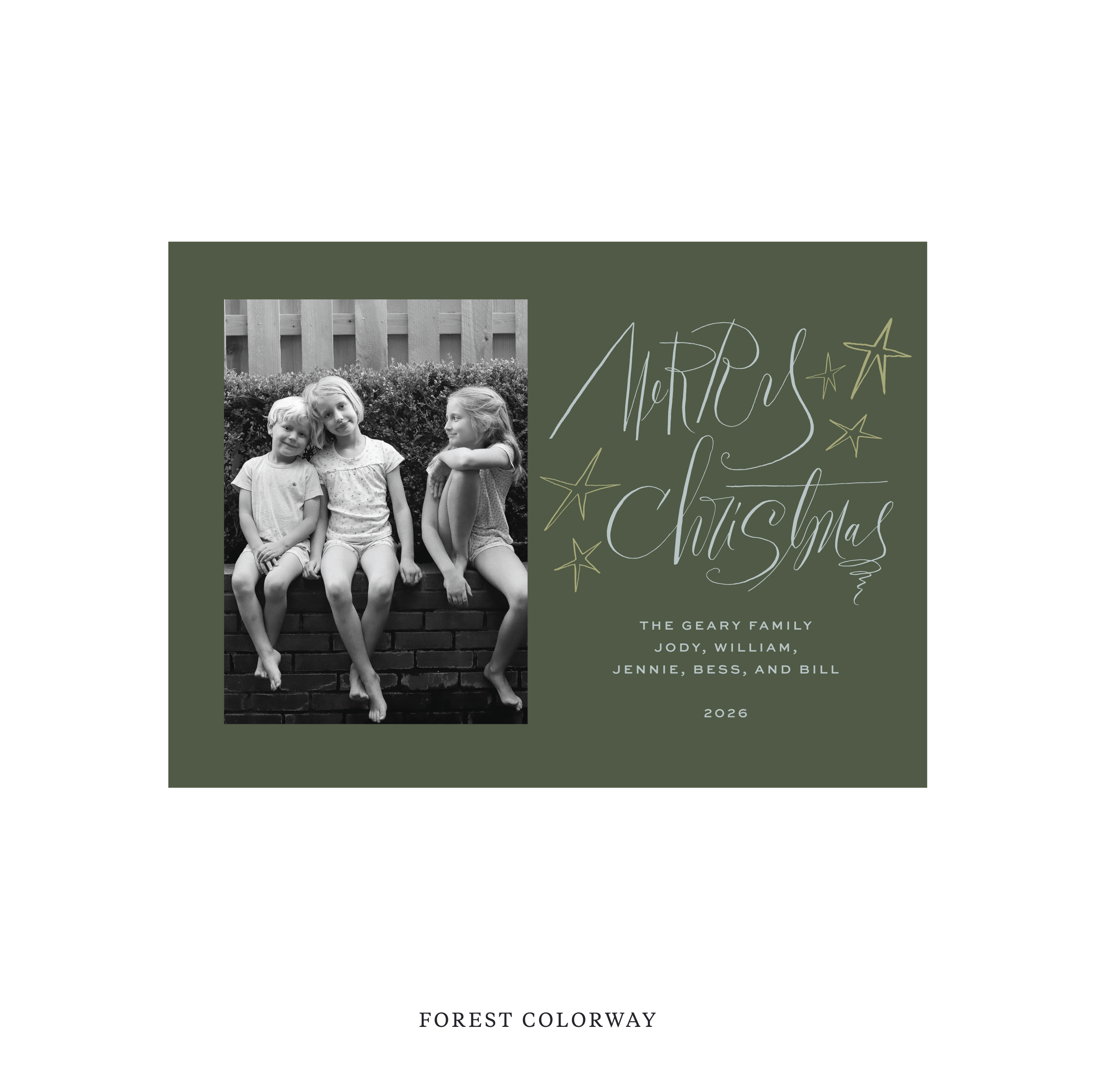 Merritt Classic Flat Print Holiday Card, Medium