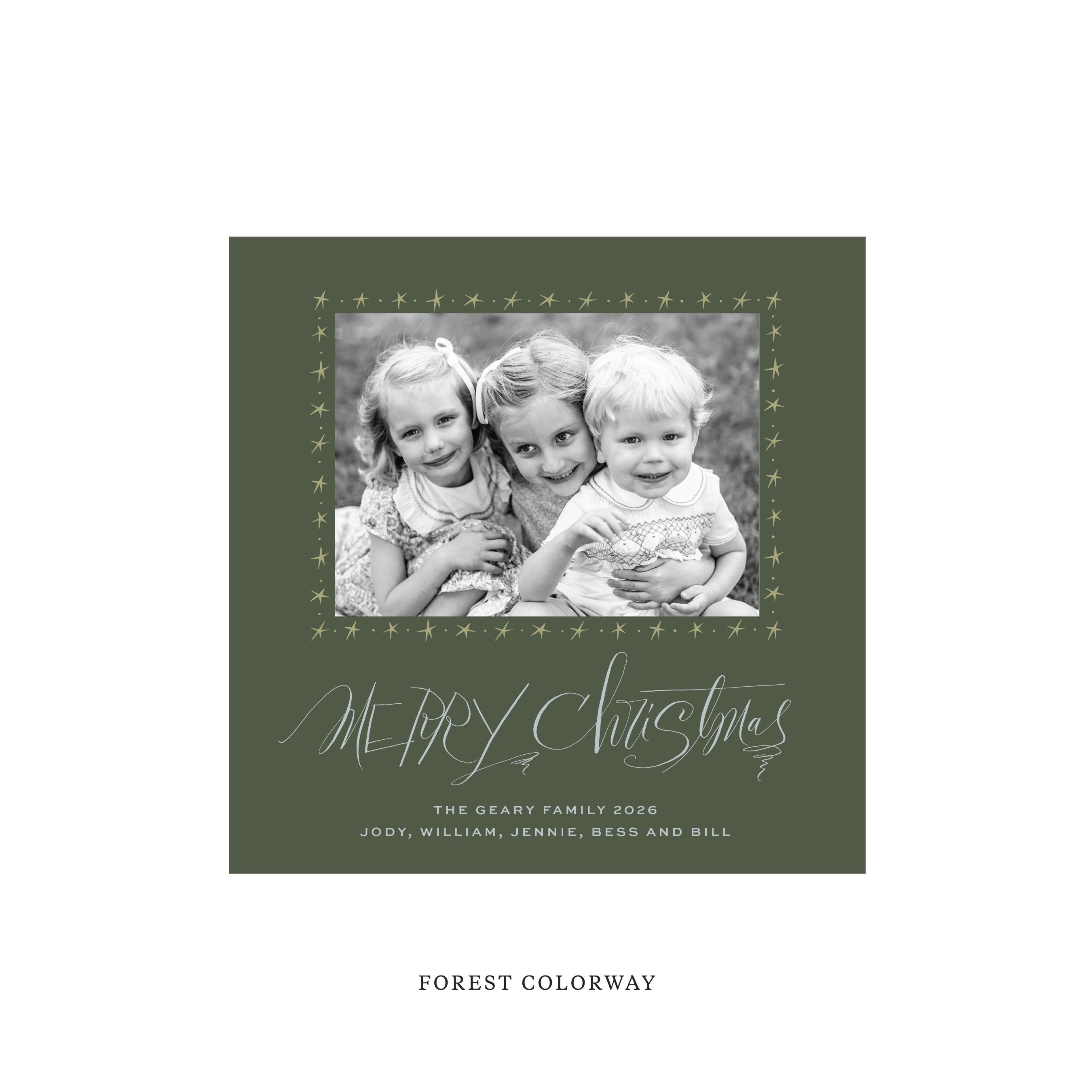 Merritt Classic Flat Print Holiday Card, Square