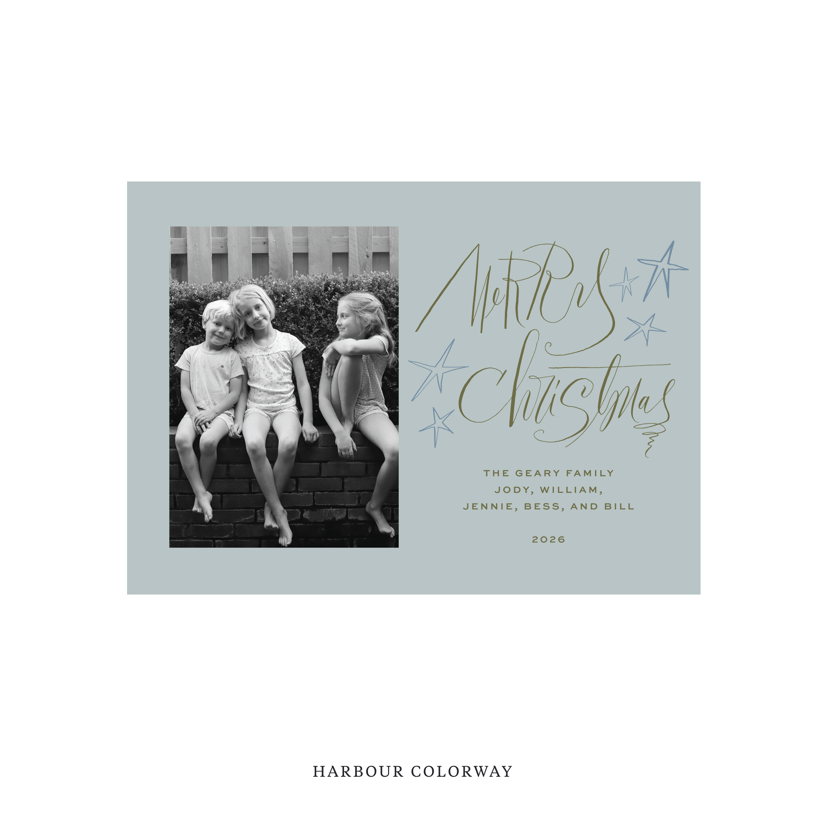 Merritt Classic Flat Print Holiday Card, Medium