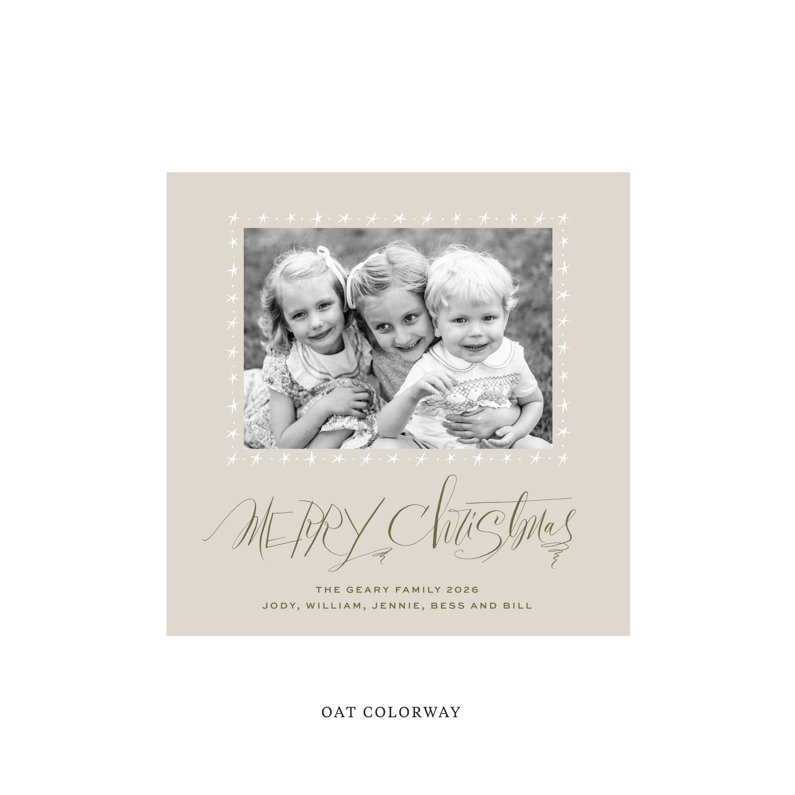 Merritt Classic Flat Print Holiday Card, Square