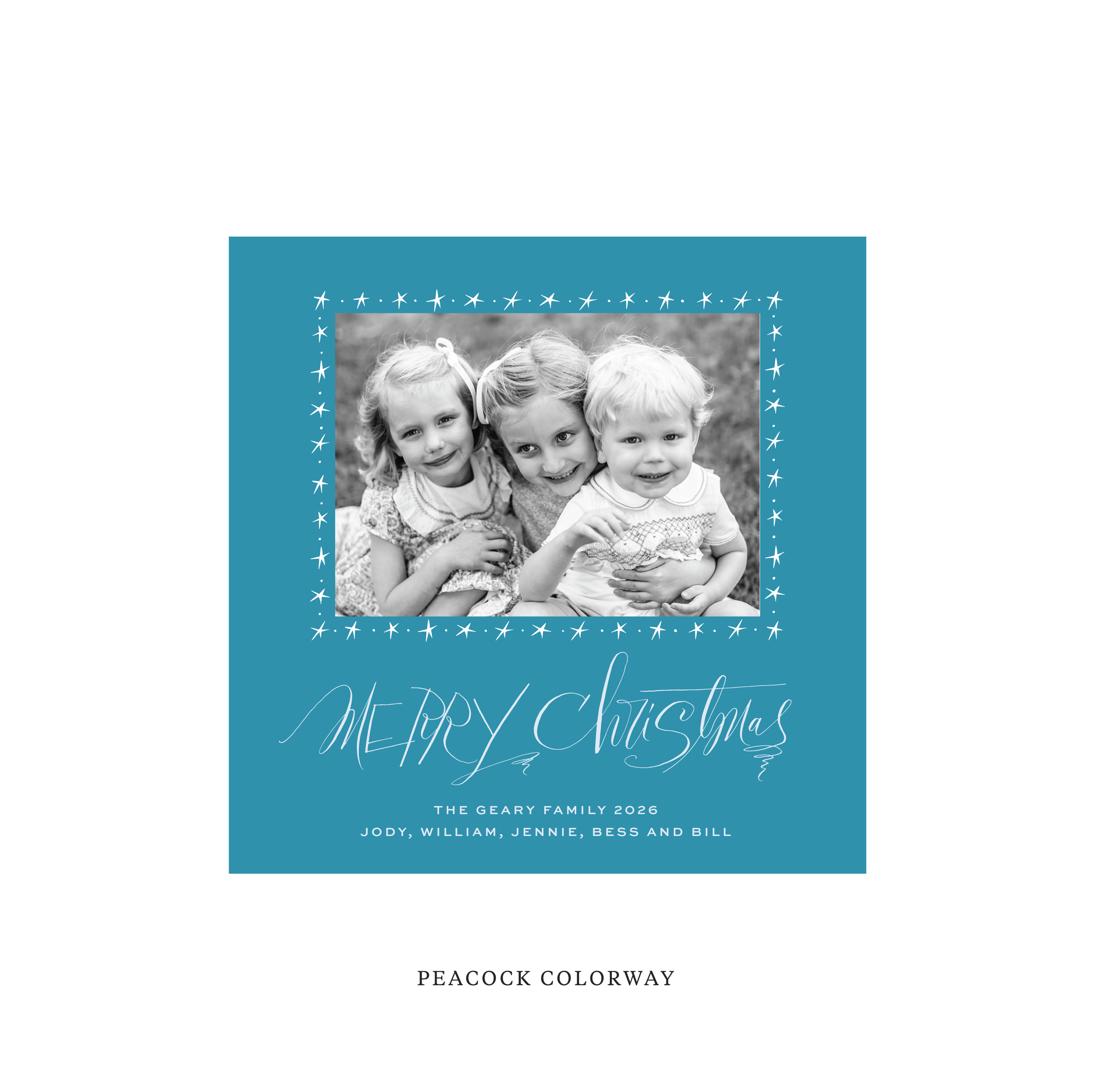 Merritt Classic Flat Print Holiday Card, Square