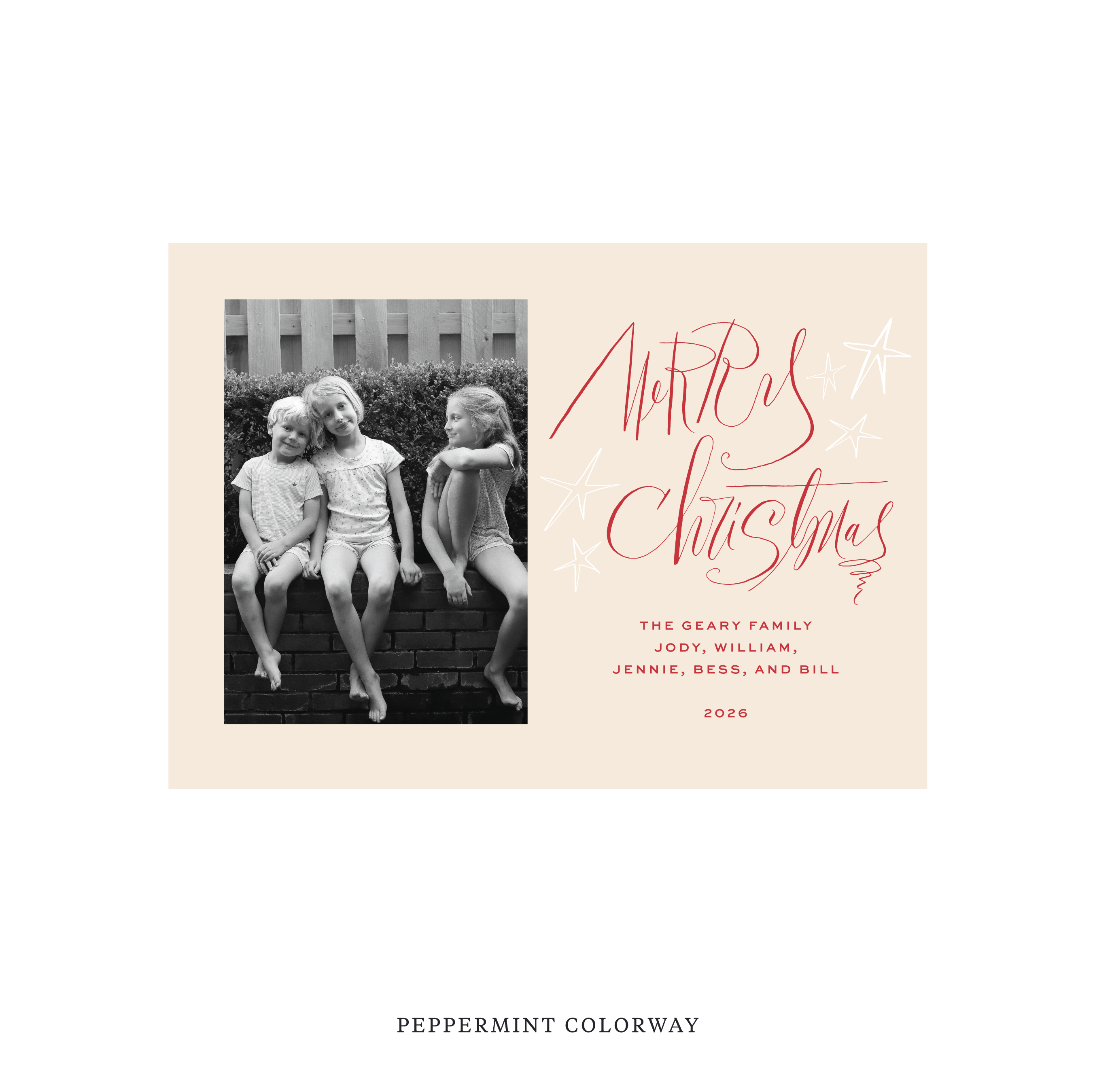 Merritt Classic Flat Print Holiday Card, Medium
