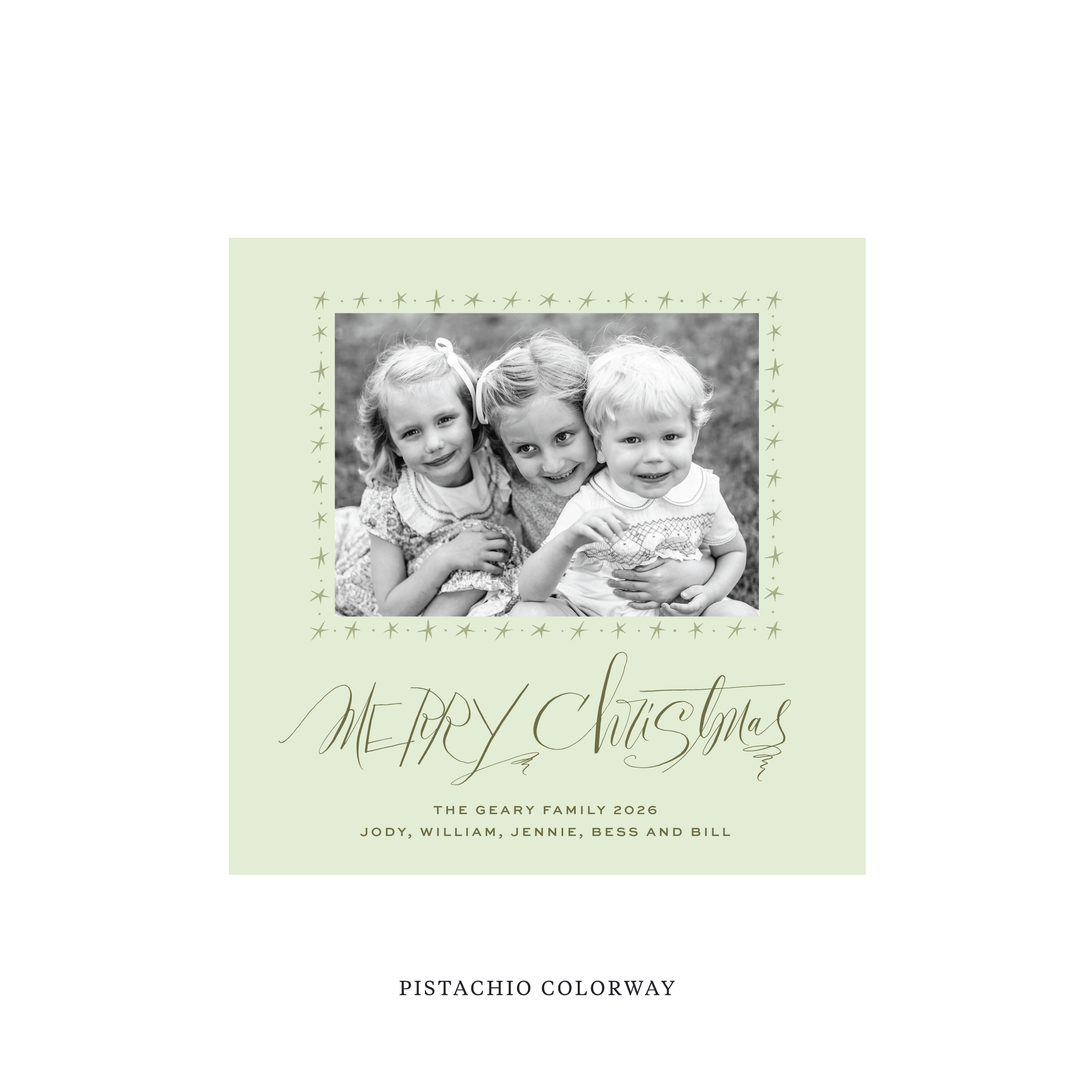 Merritt Classic Flat Print Holiday Card, Square