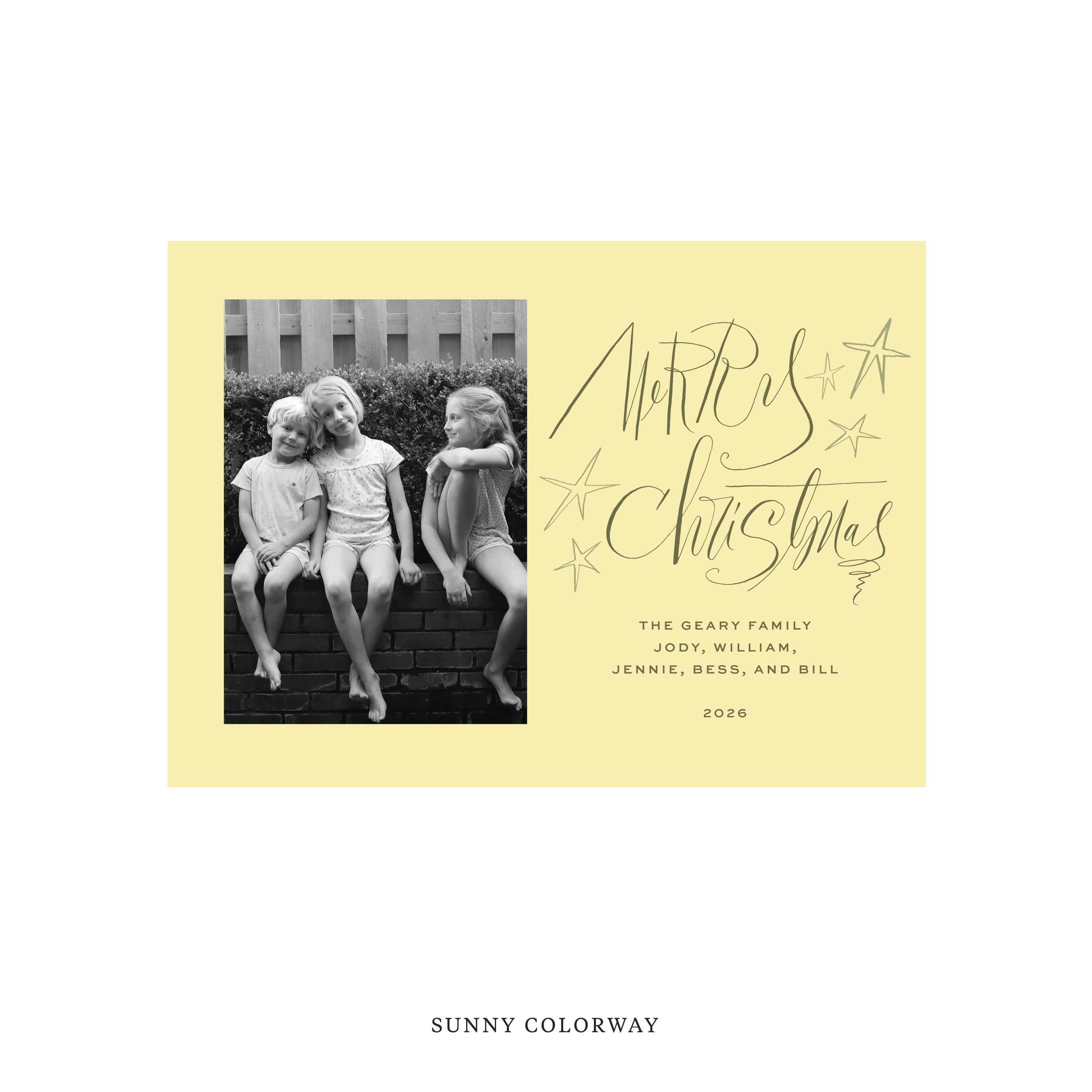 Merritt Classic Flat Print Holiday Card, Medium