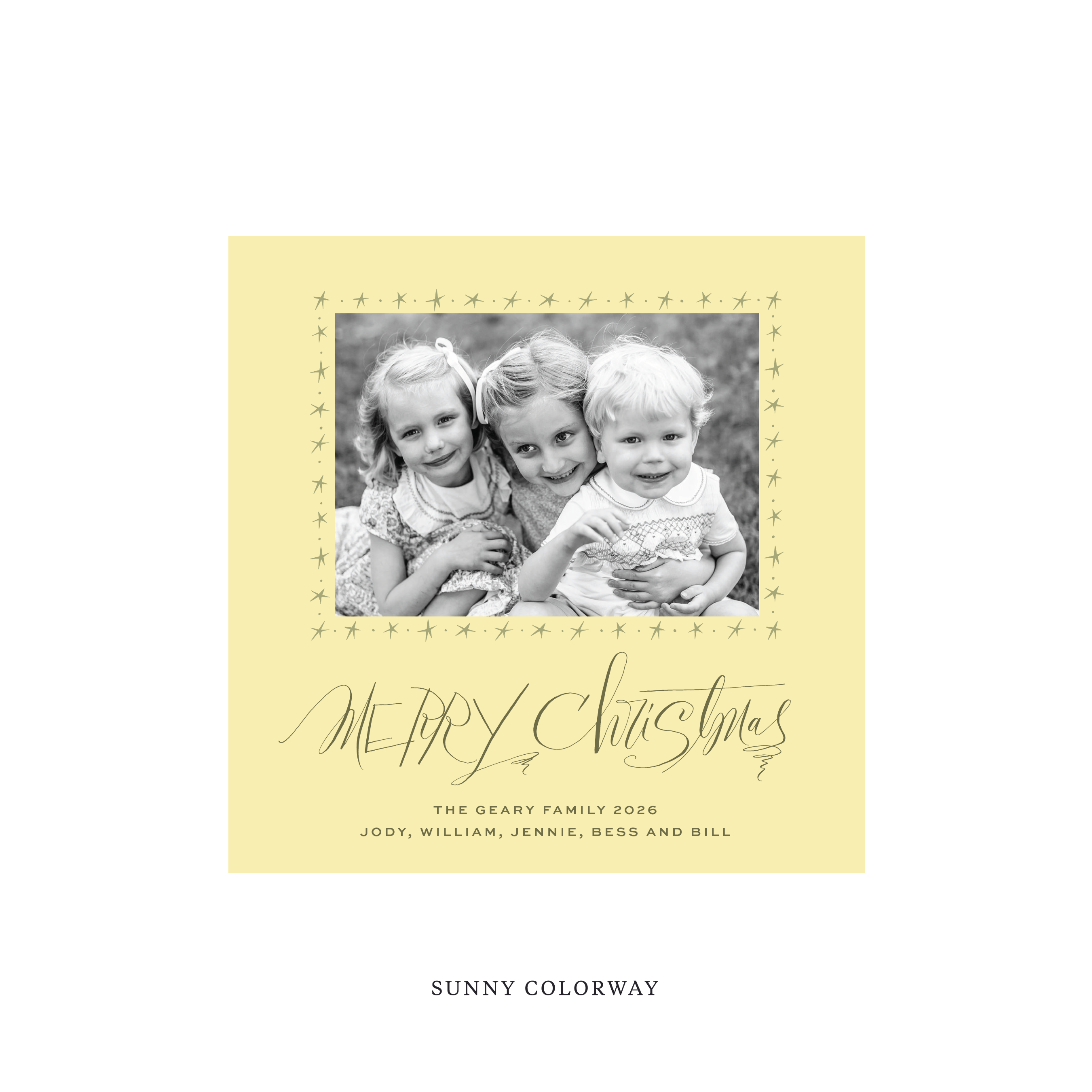 Merritt Classic Flat Print Holiday Card, Square