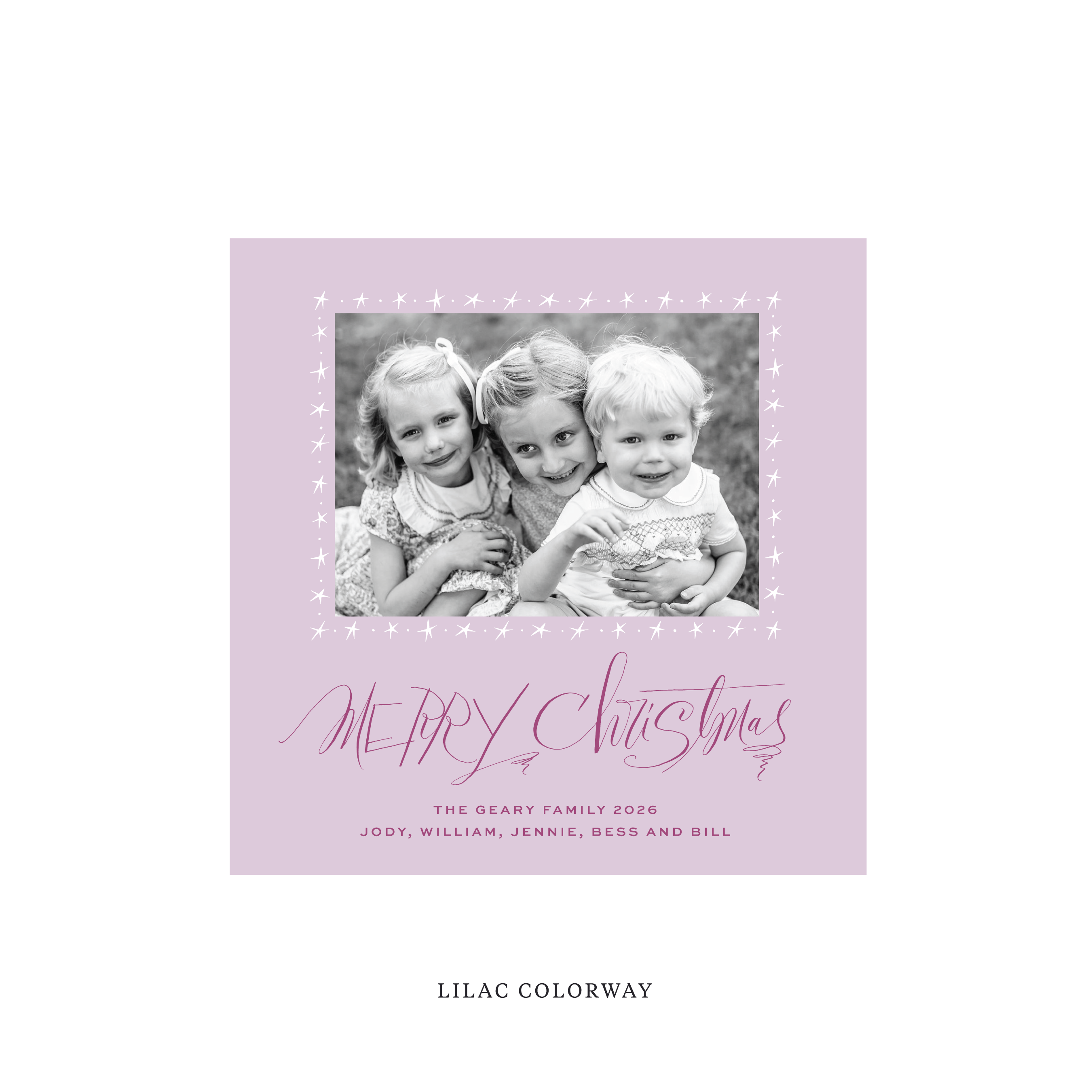 Merritt Classic Flat Print Holiday Card, Square