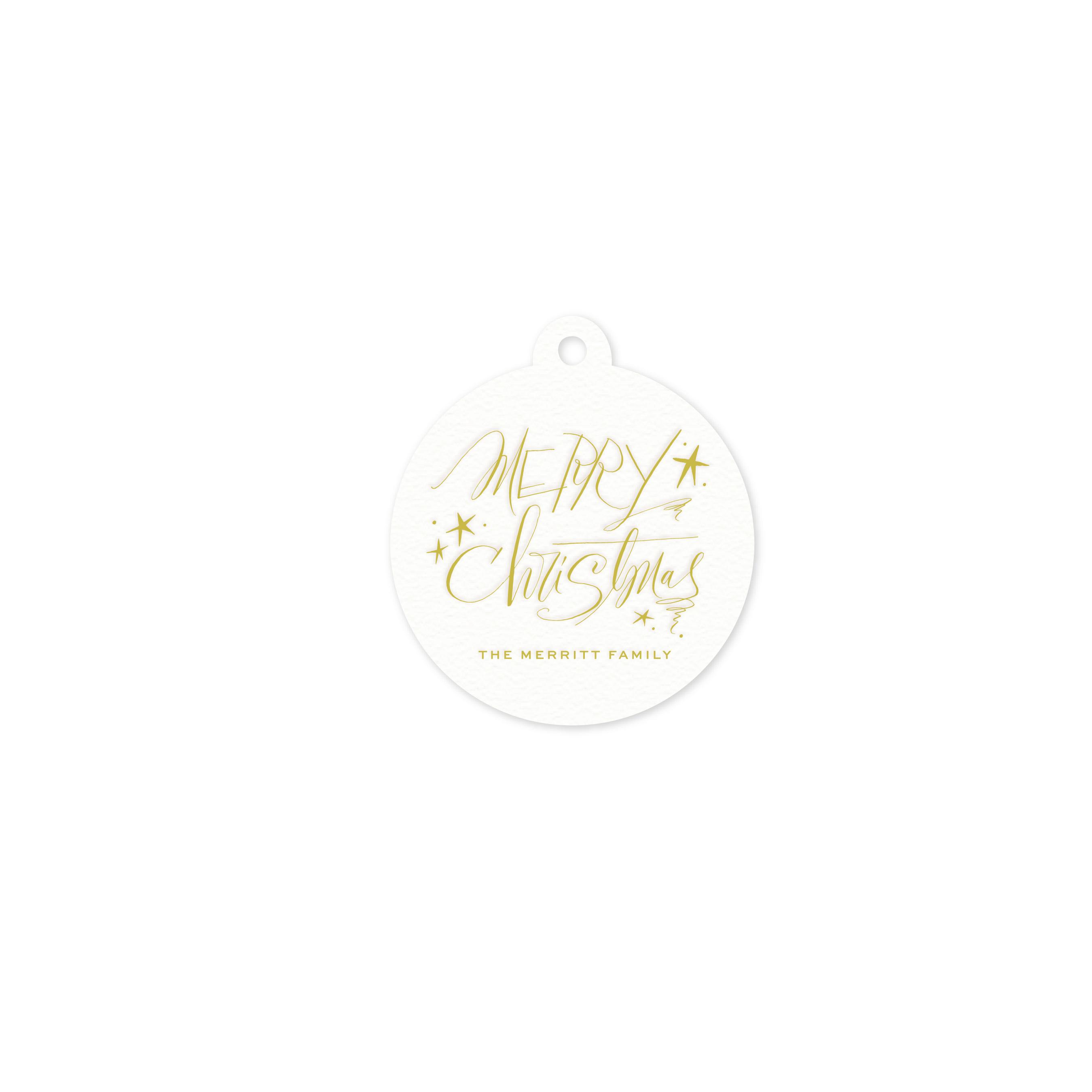 Merritt Round Letterpress Gift Tag