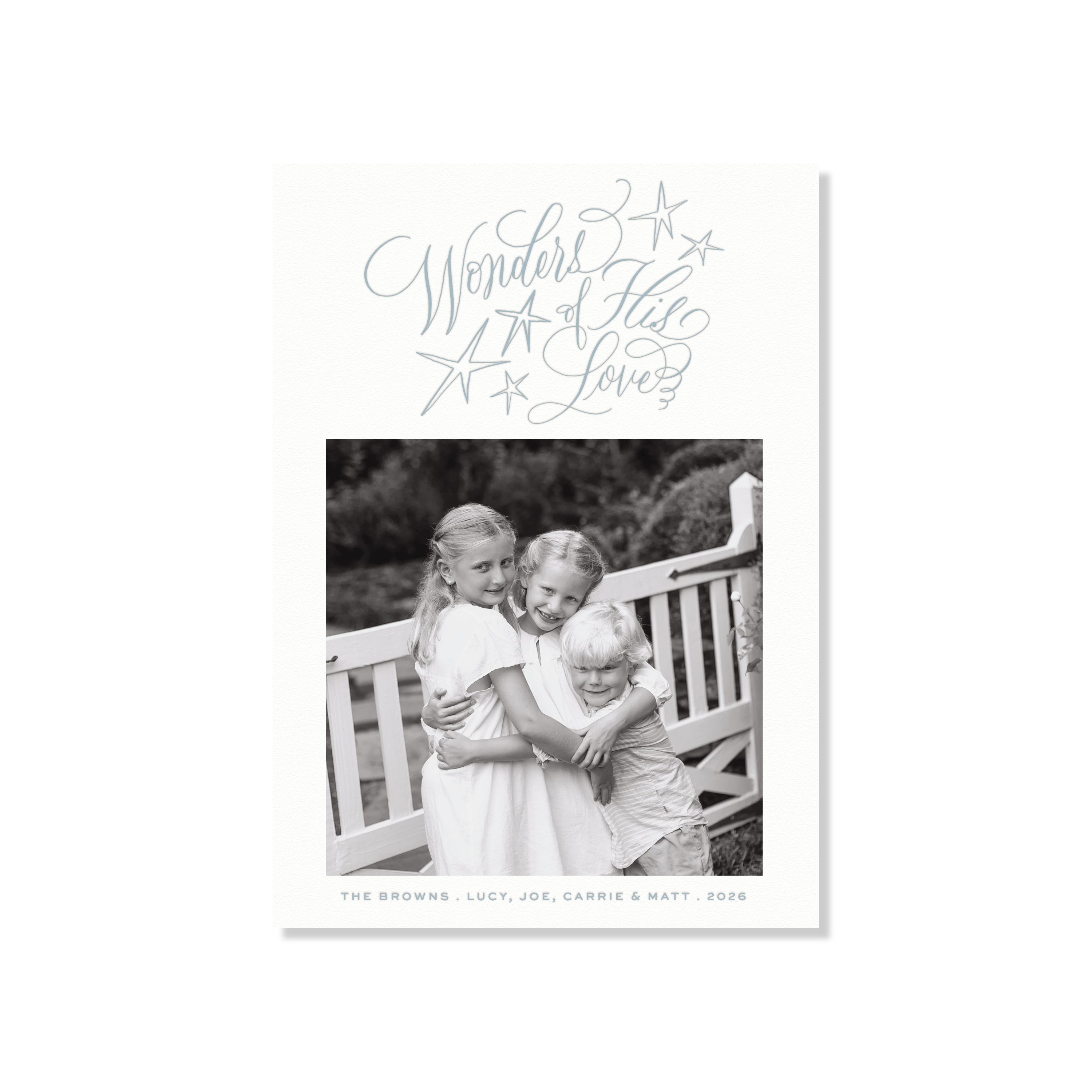 Merriweather Stars Letterpress Holiday Card, Large