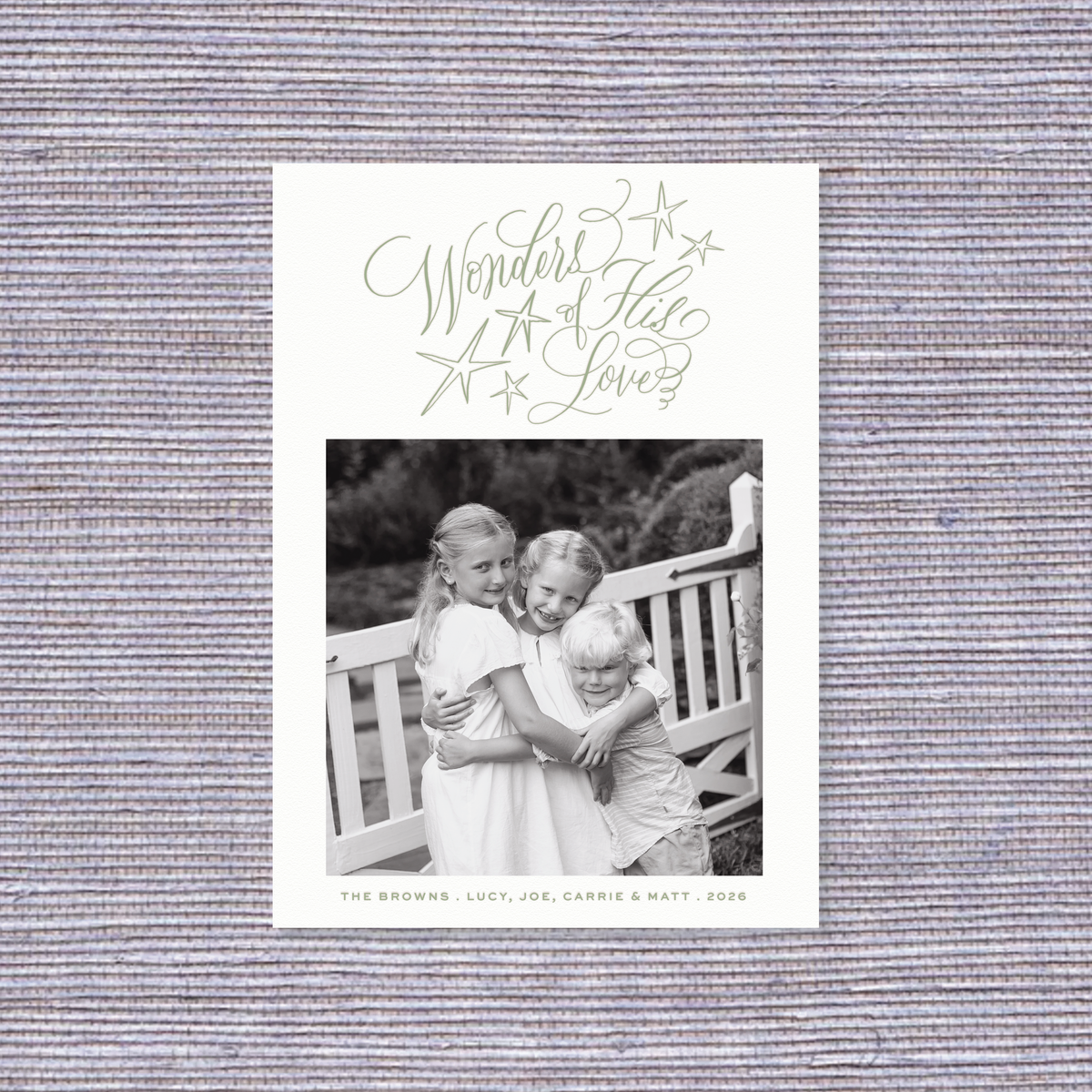 Merriweather Stars Letterpress Holiday Card, Large