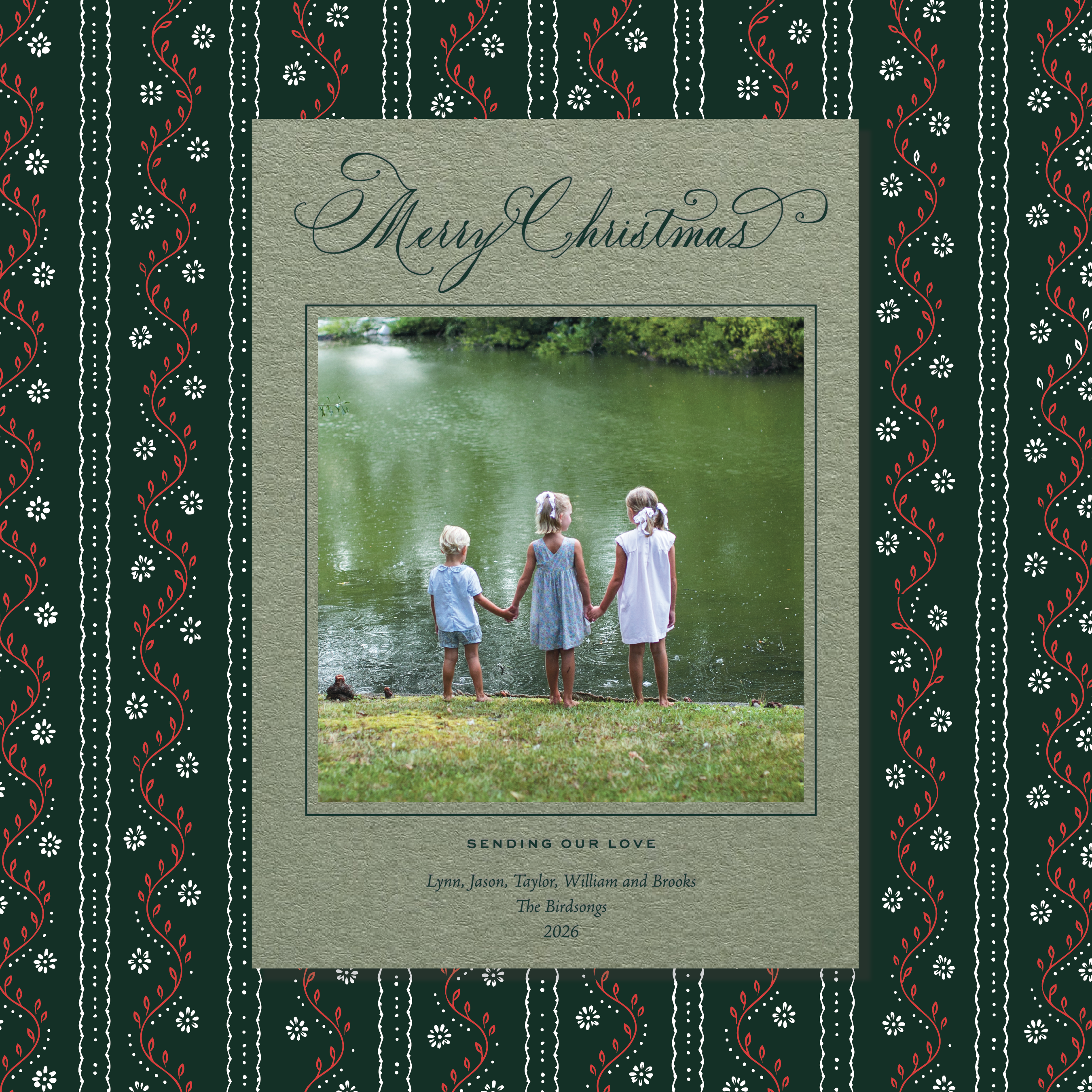 Middleton Letterpress Holiday Card, Large (Colored Paper)