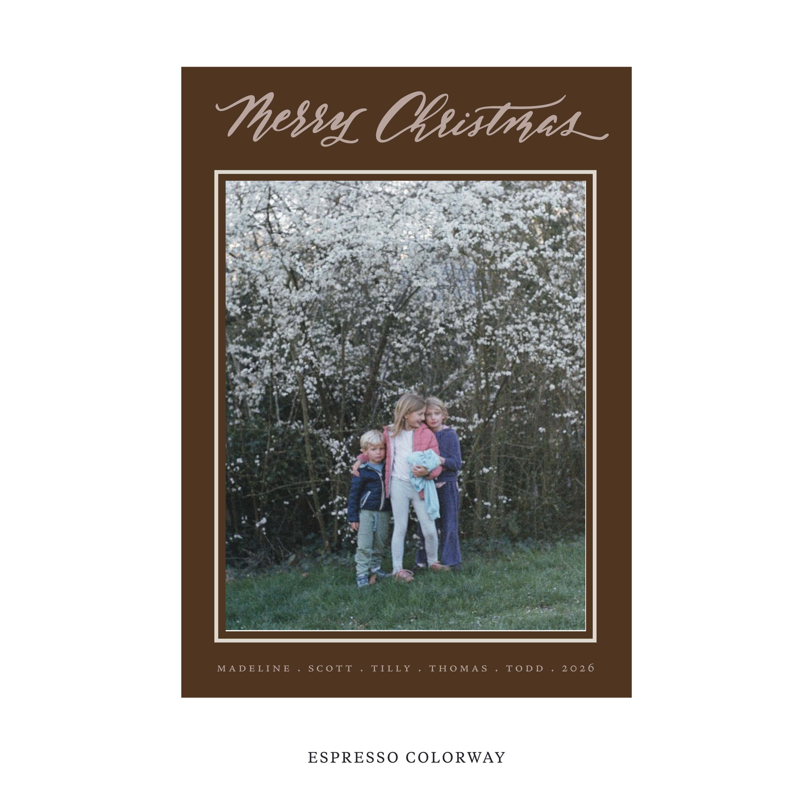 Monterey Classic Flat Print Holiday Card, Large