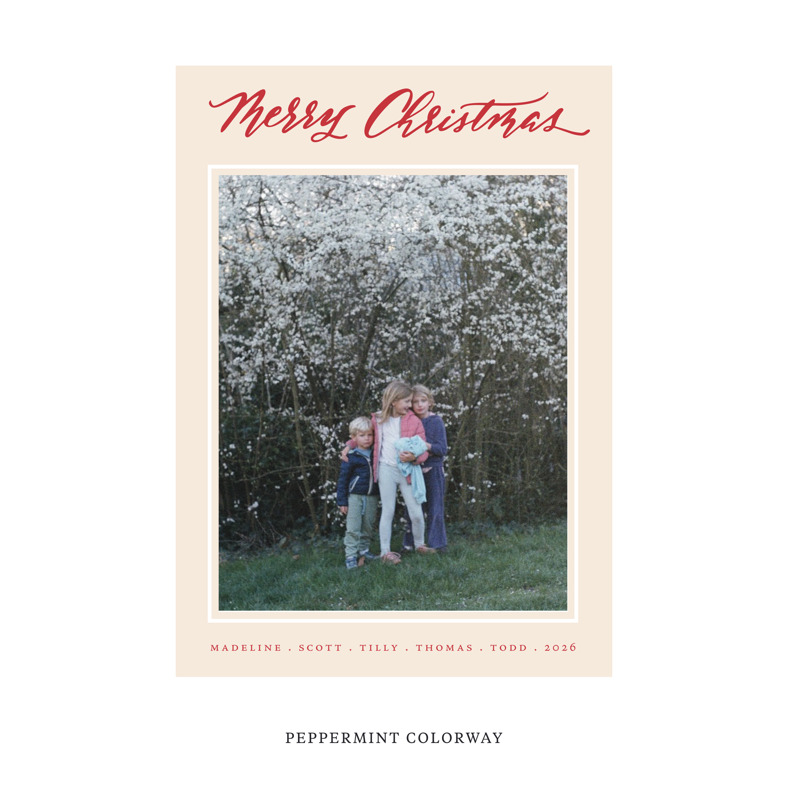 Monterey Classic Flat Print Holiday Card, Large