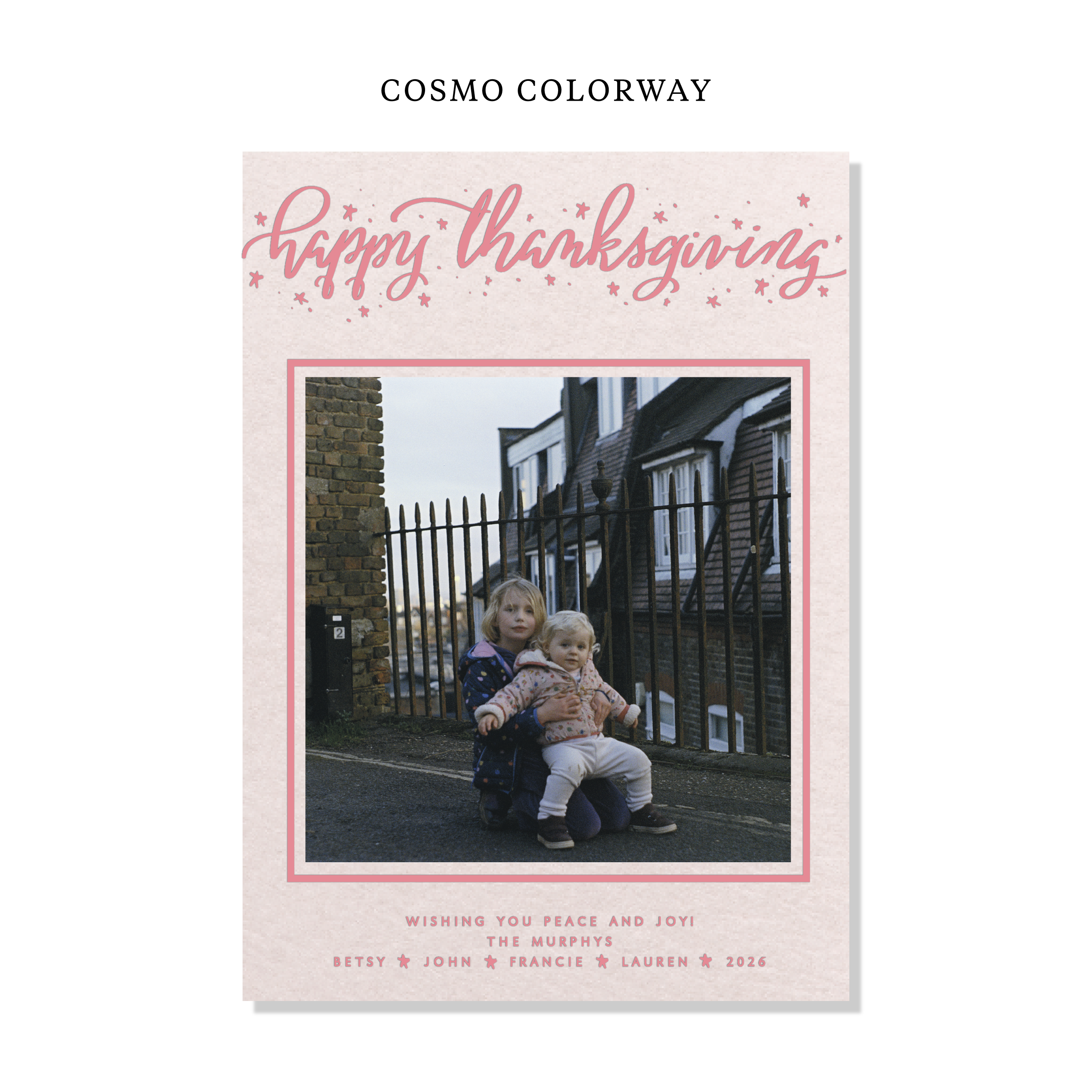 Murphy Letterpress Holiday Card, Large (Colored Paper)