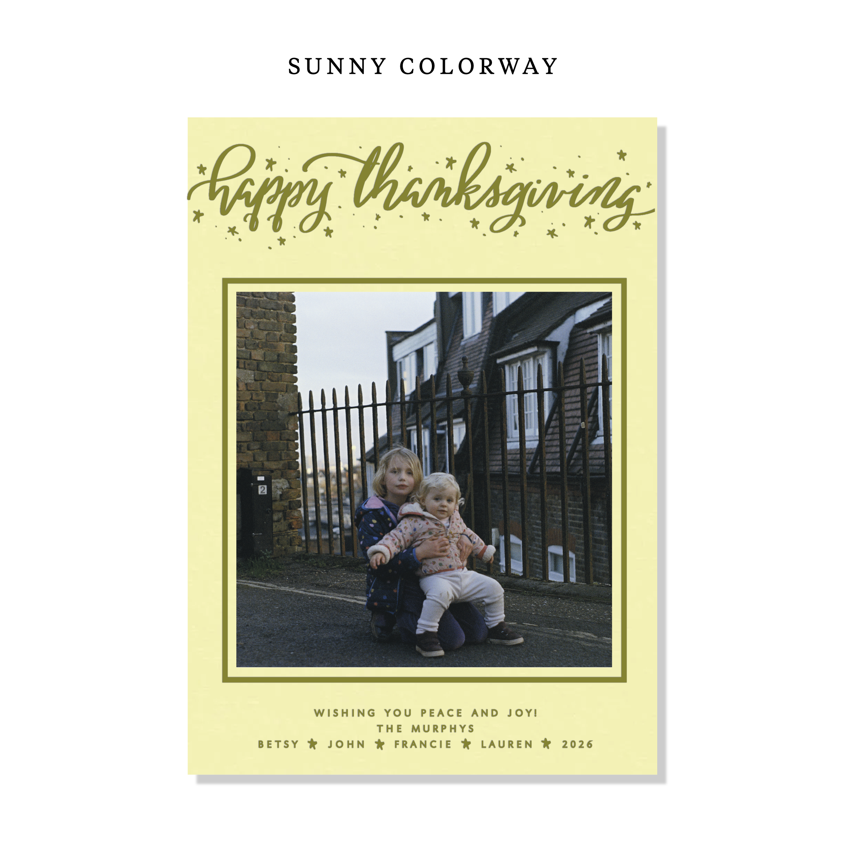 Murphy Letterpress Holiday Card, Large (Colored Paper)