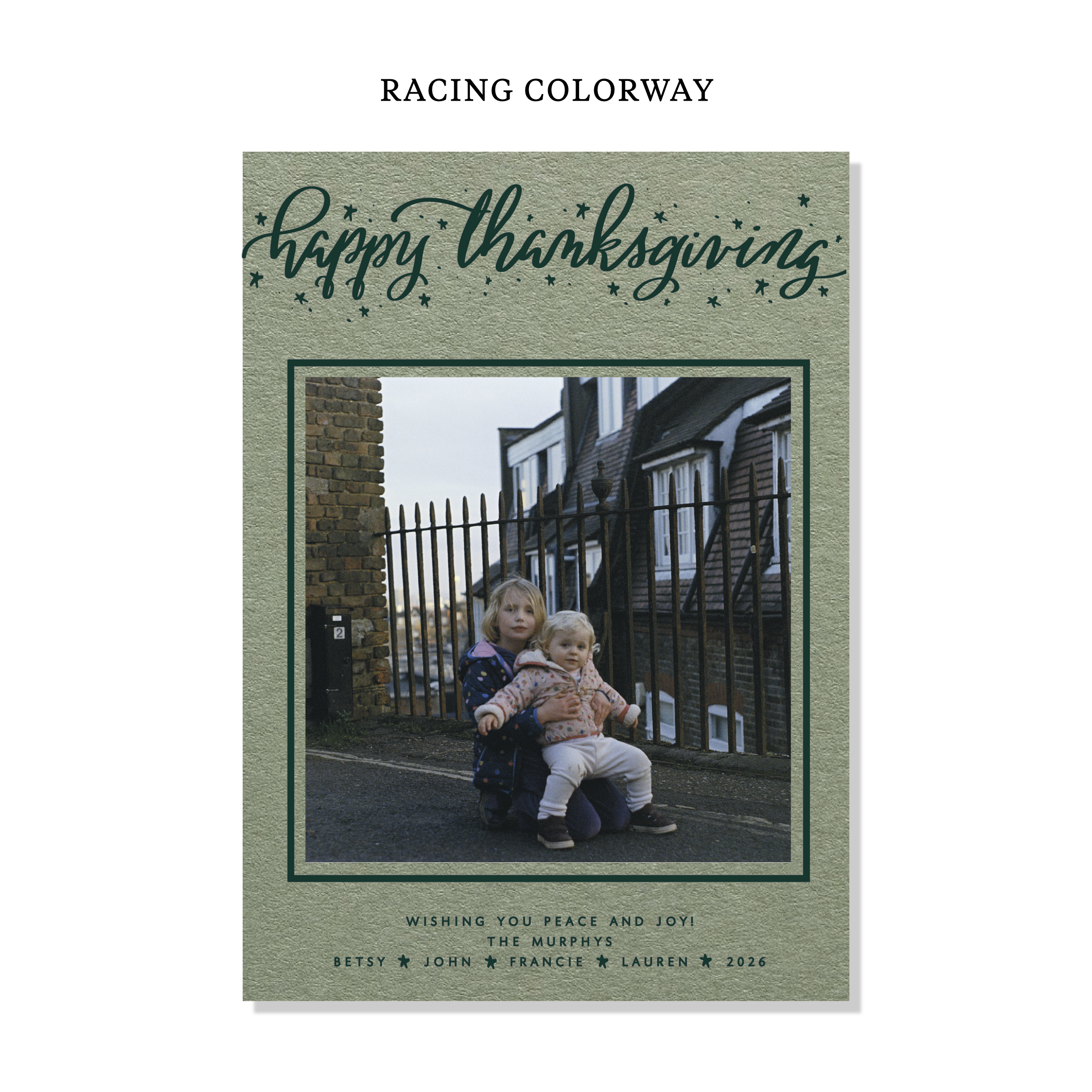 Murphy Letterpress Holiday Card, Large (Colored Paper)