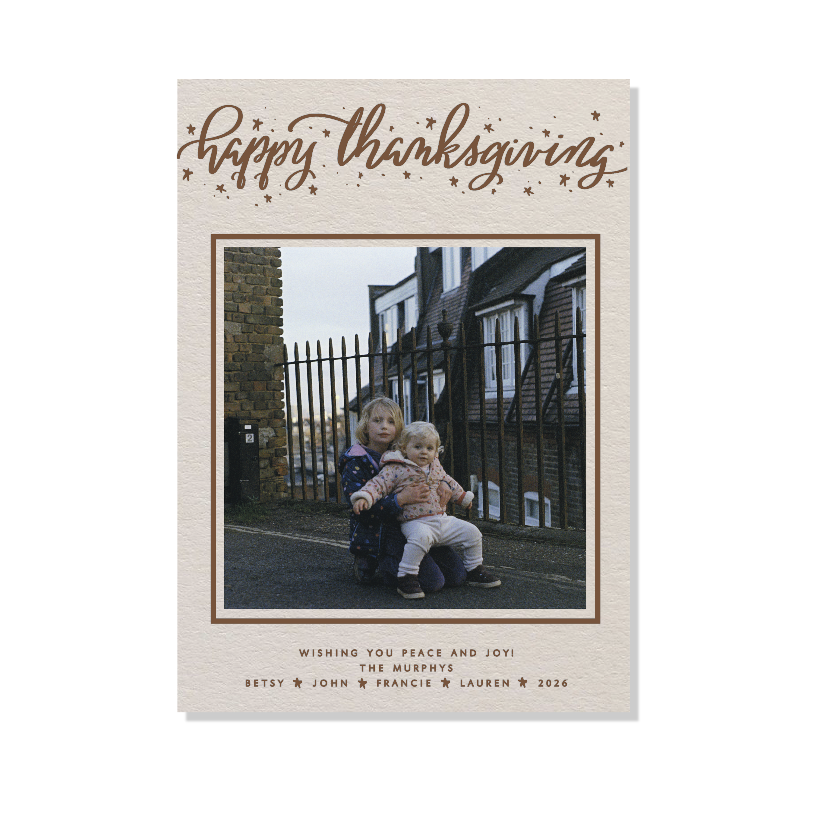 Murphy Letterpress Holiday Card, Large (Colored Paper)