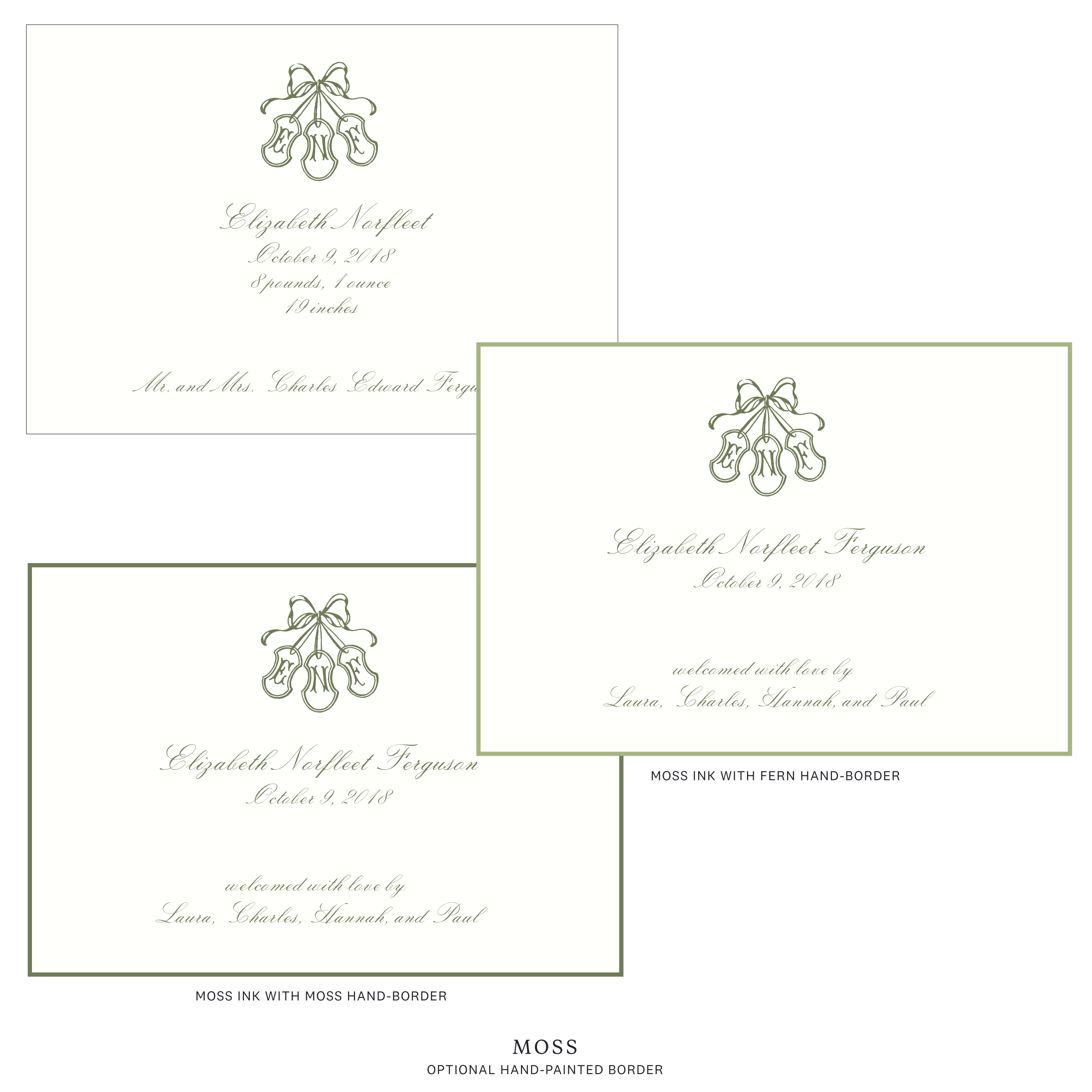 Sutton Motif Birth Announcement