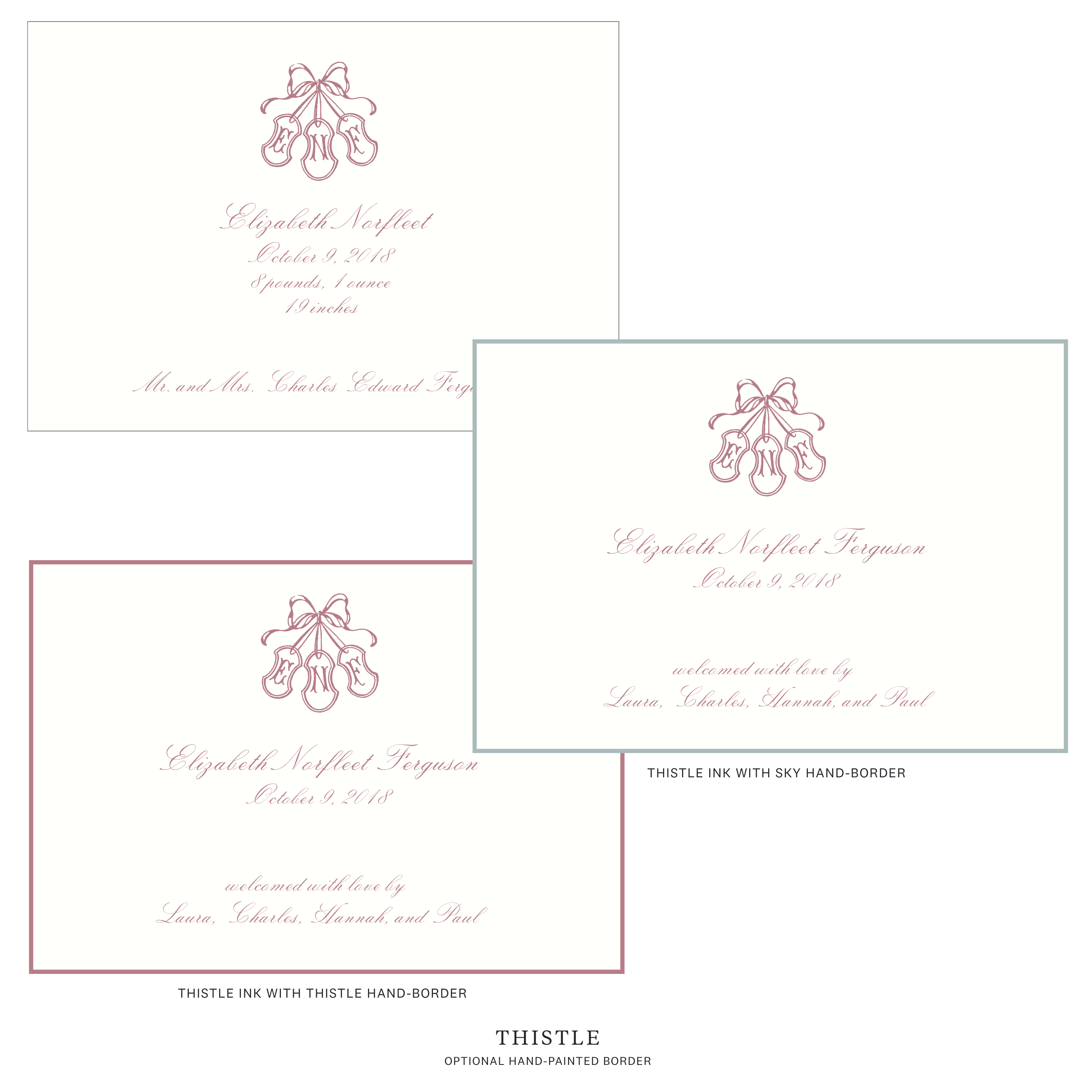 Sutton Motif Birth Announcement