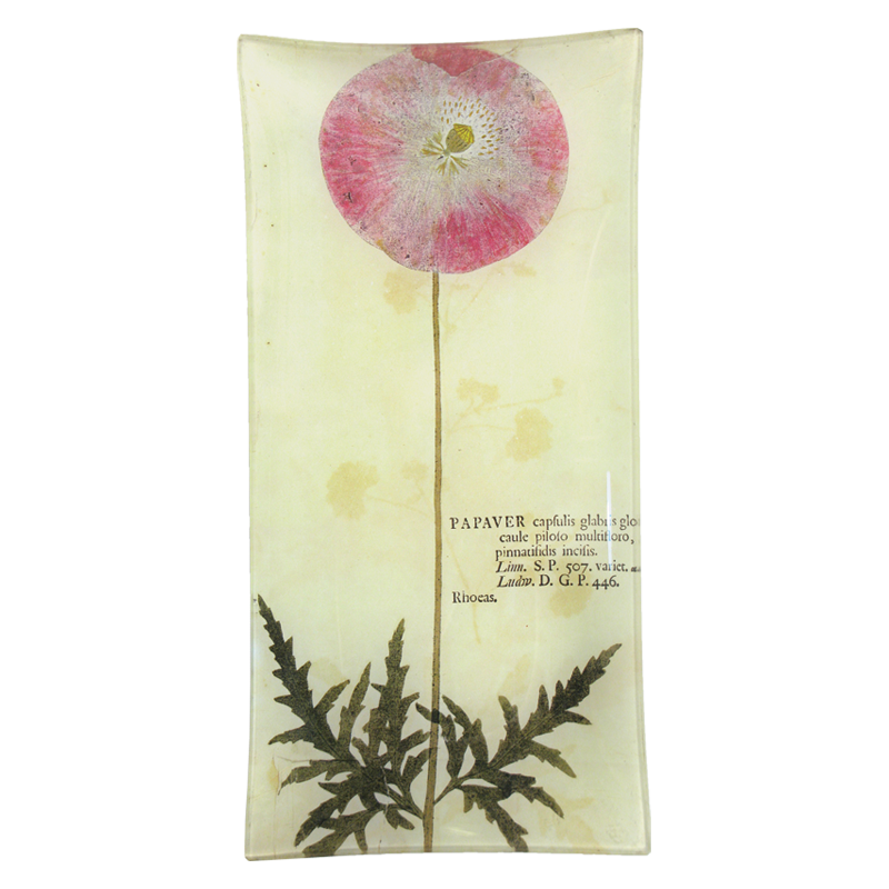 John Derian “Pink Poppy” 6" x 12" Rectangular Pencil Tray