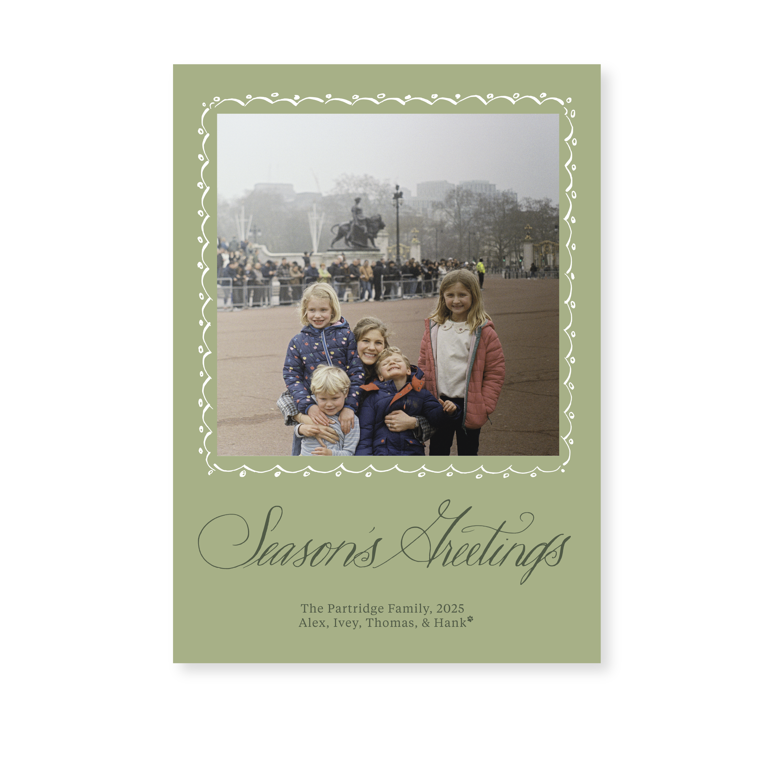 Partridge Classic Flat Print Holiday Card, Large