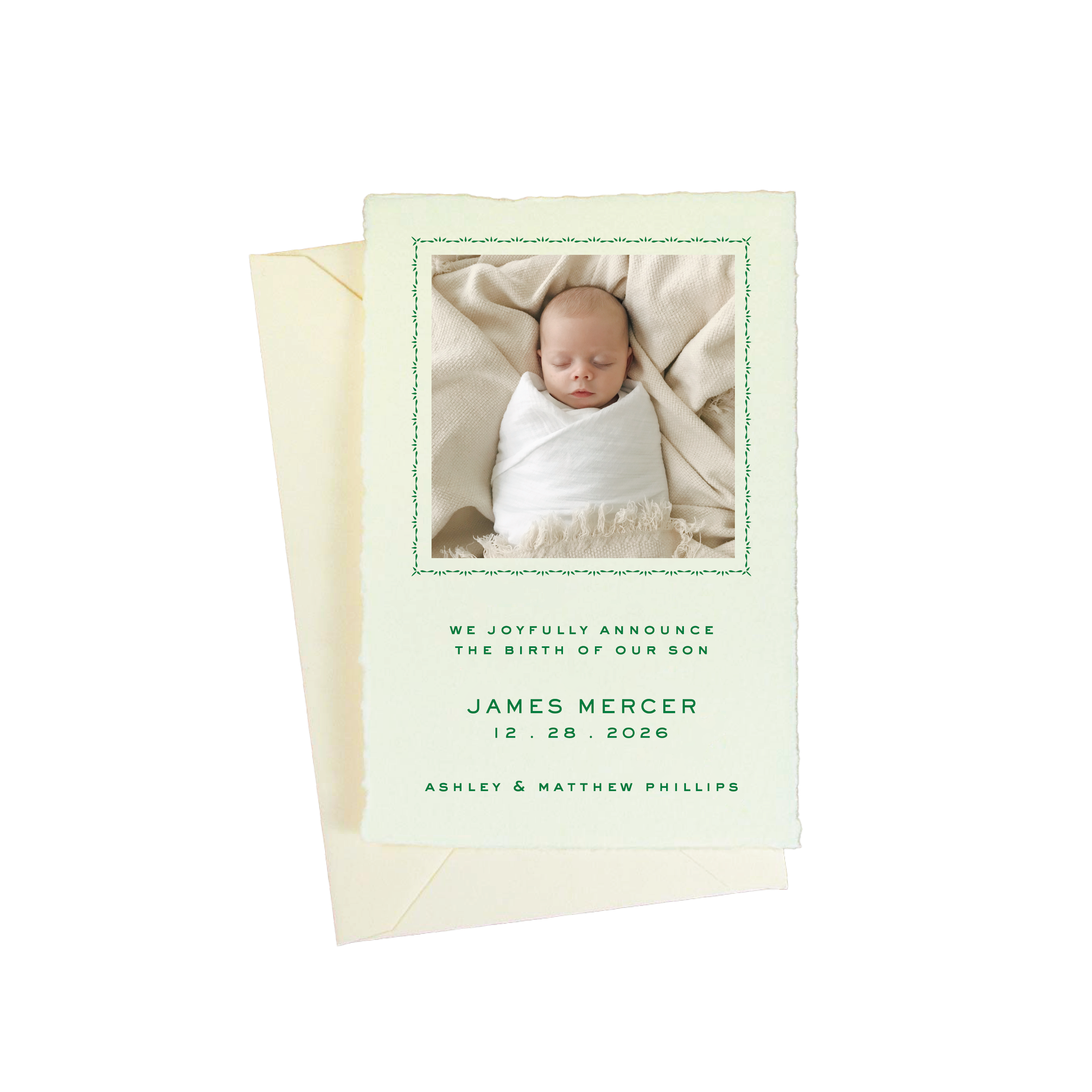 Phillips Petite Engraved Birth Announcement