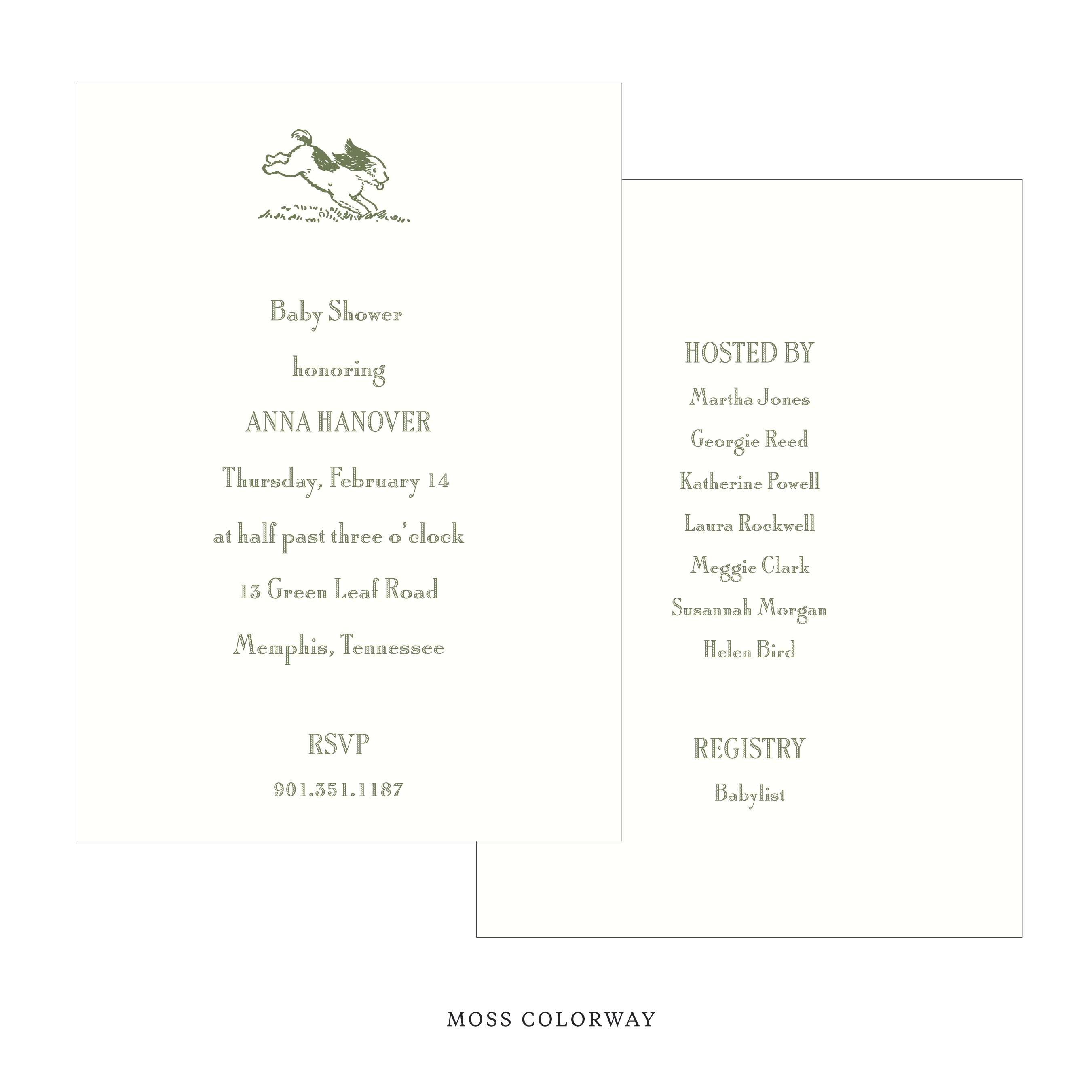 Cambridge Motif Baby Shower Invitation