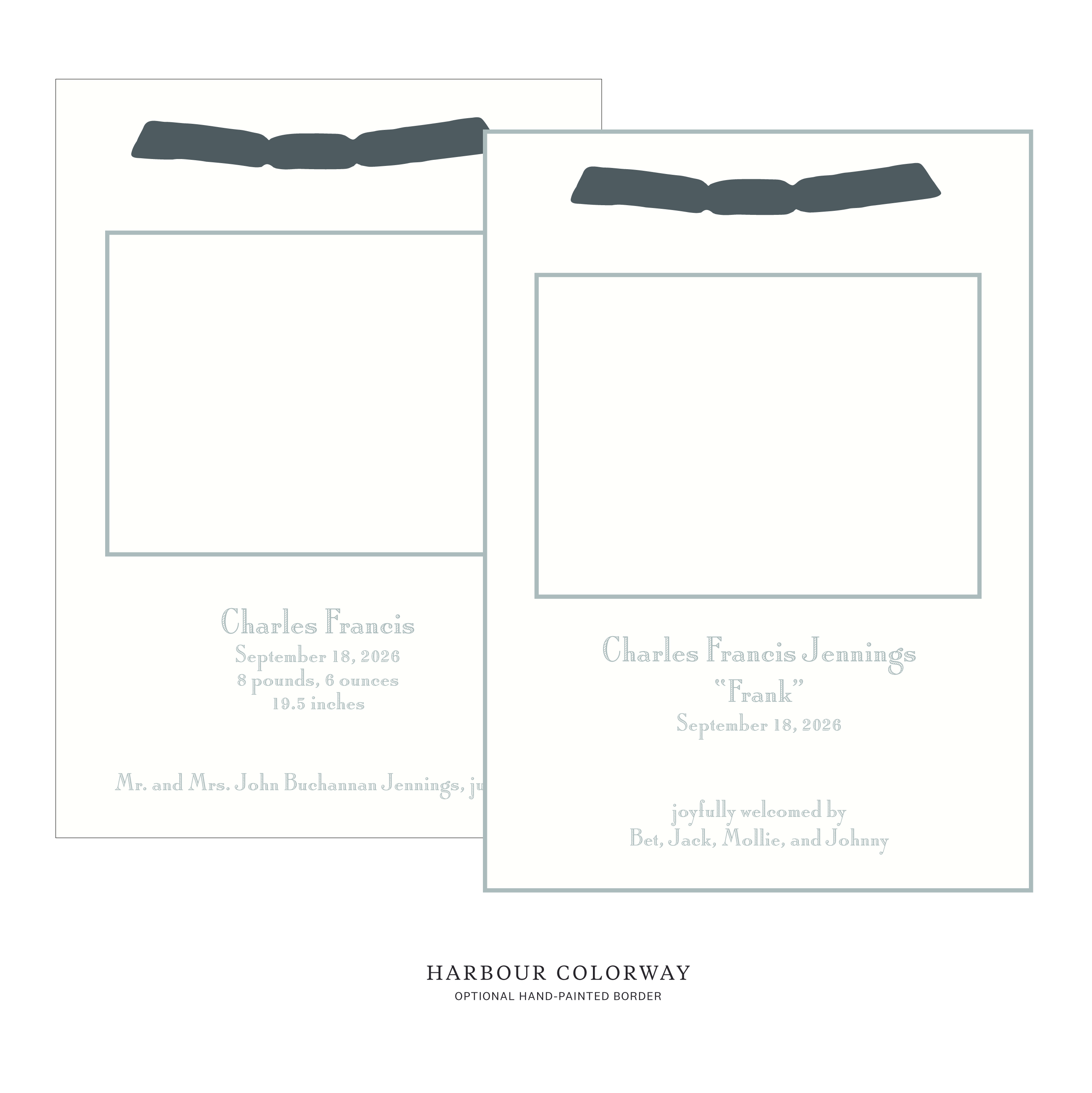 Cambridge Ribbon Photo Birth Announcement