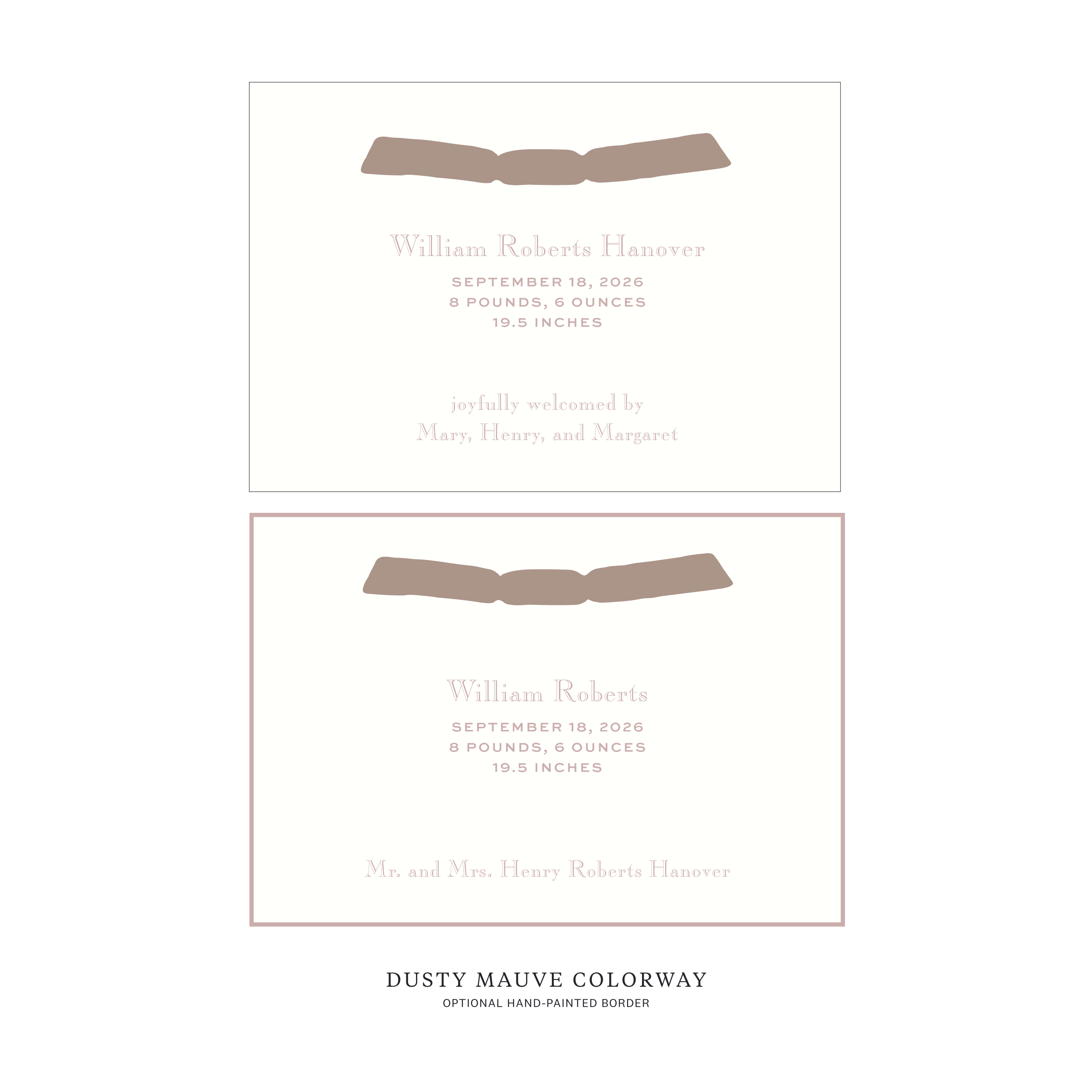 Camden Ribbon Birth Announcement