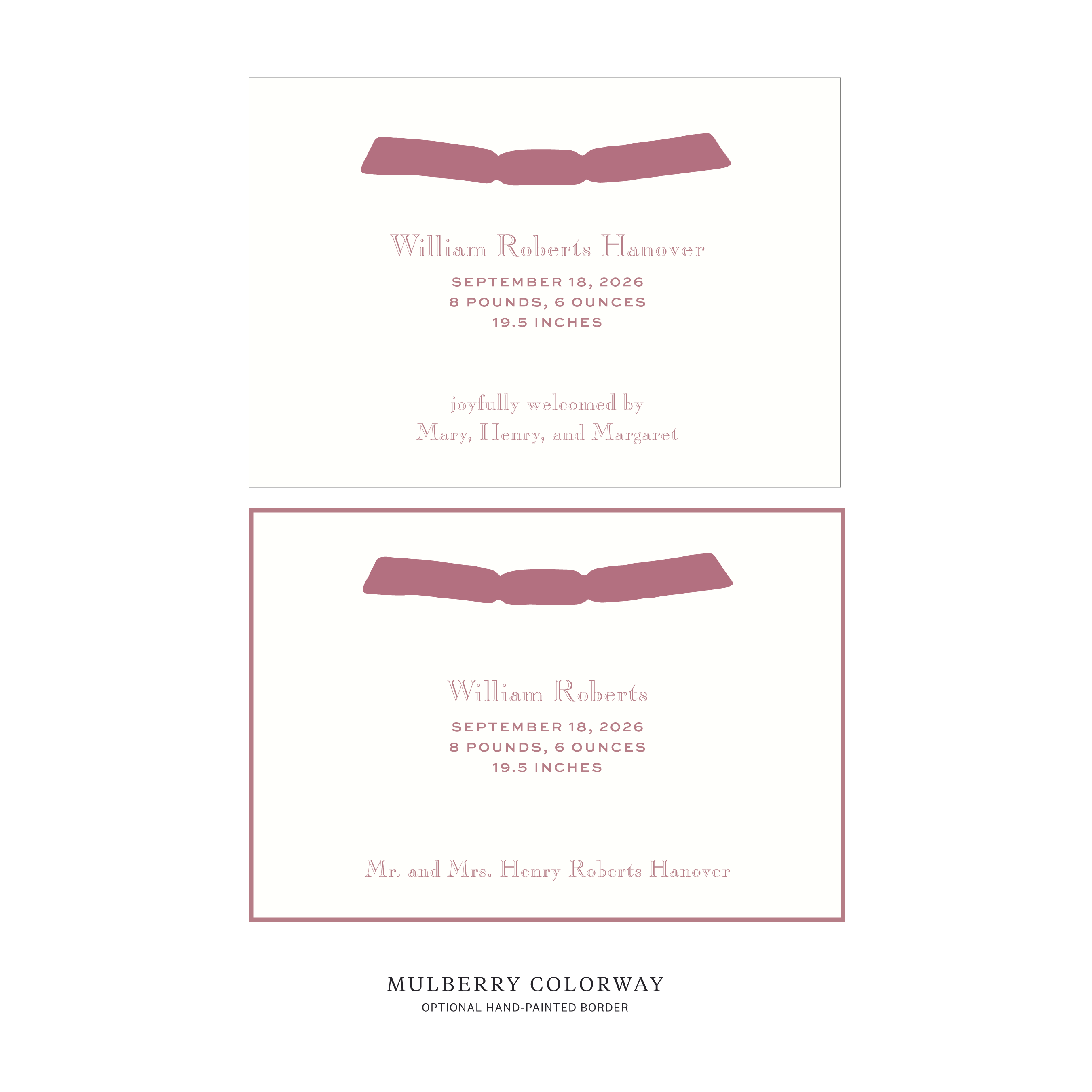 Camden Ribbon Birth Announcement