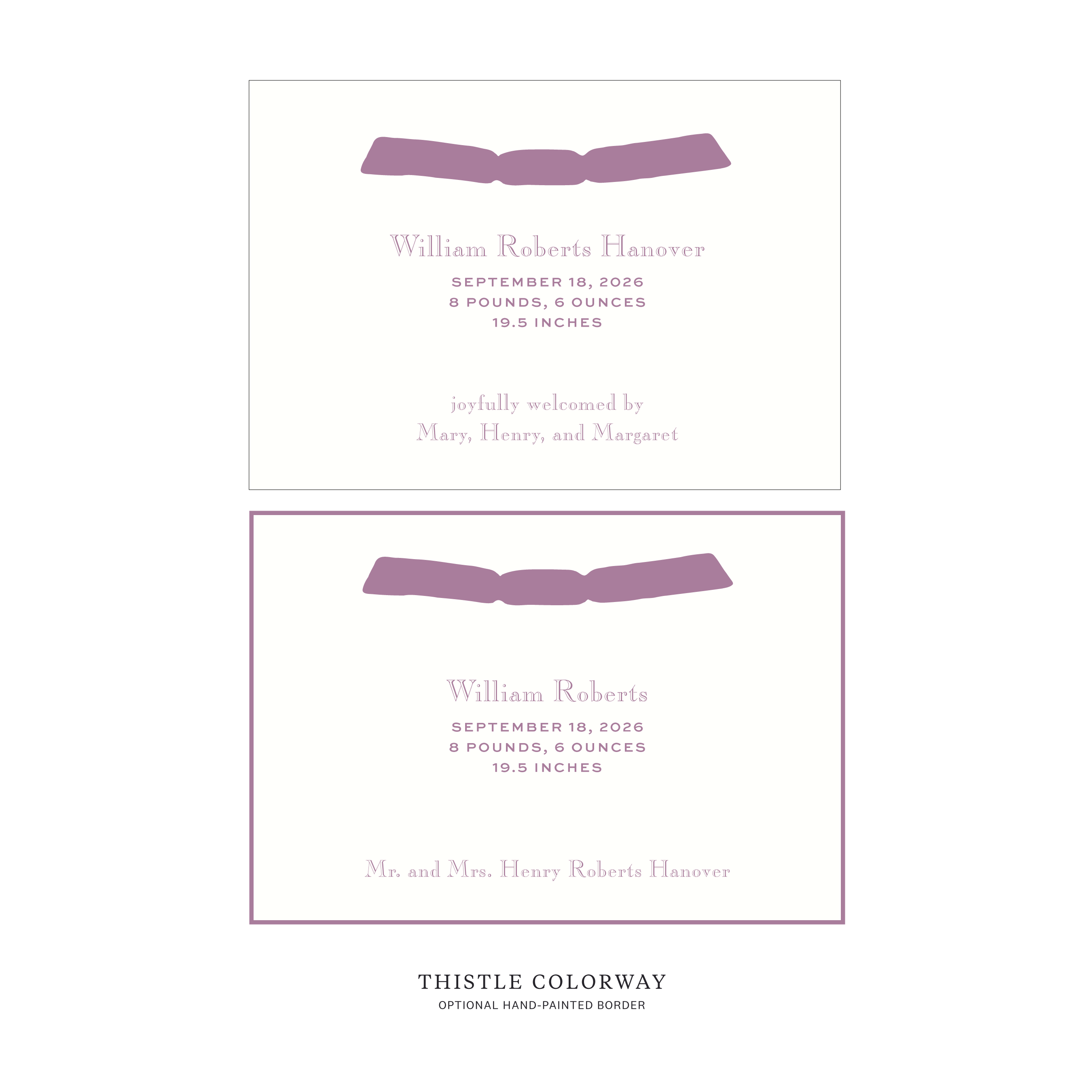 Camden Ribbon Birth Announcement