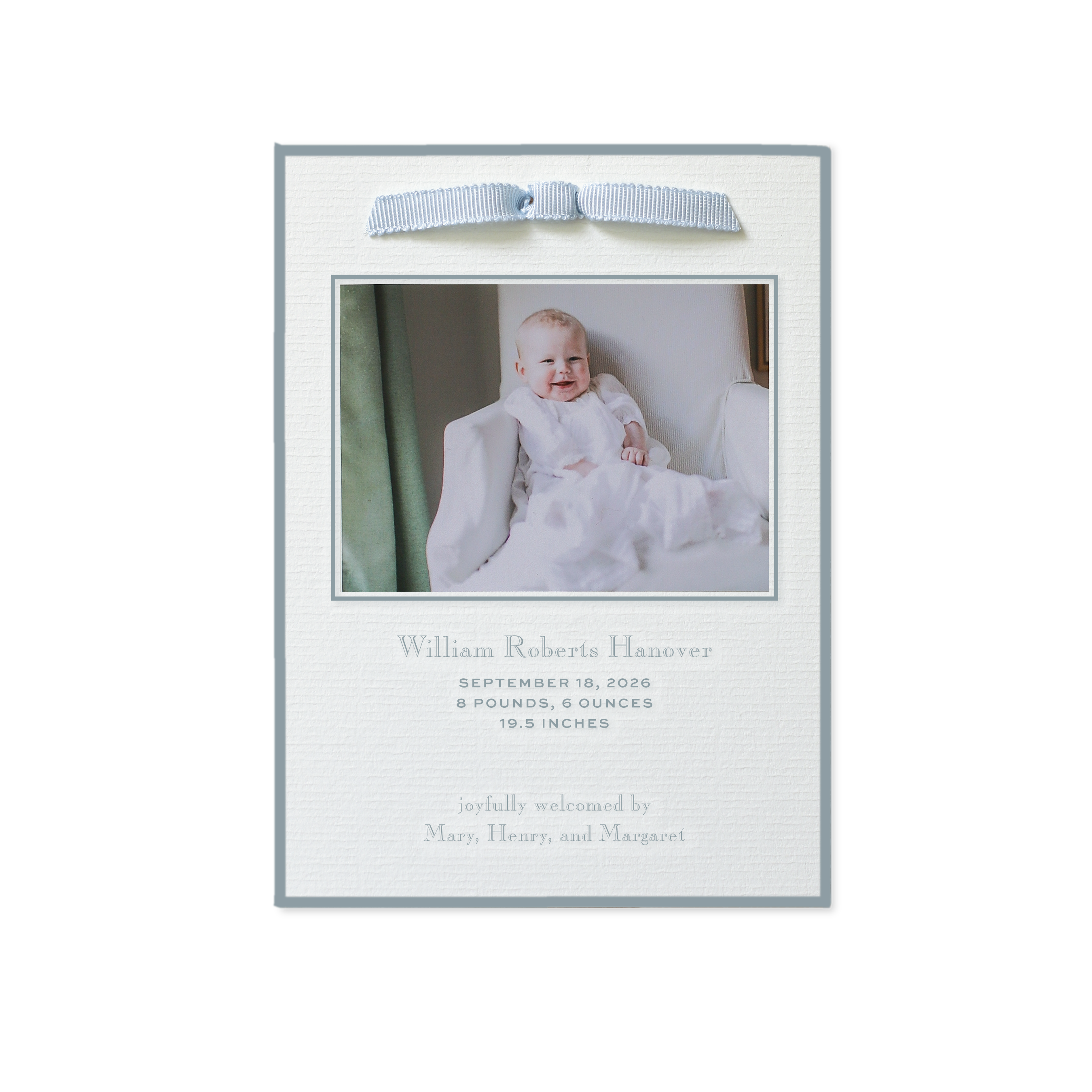 Camden Ribbon Photo Birth Announcement