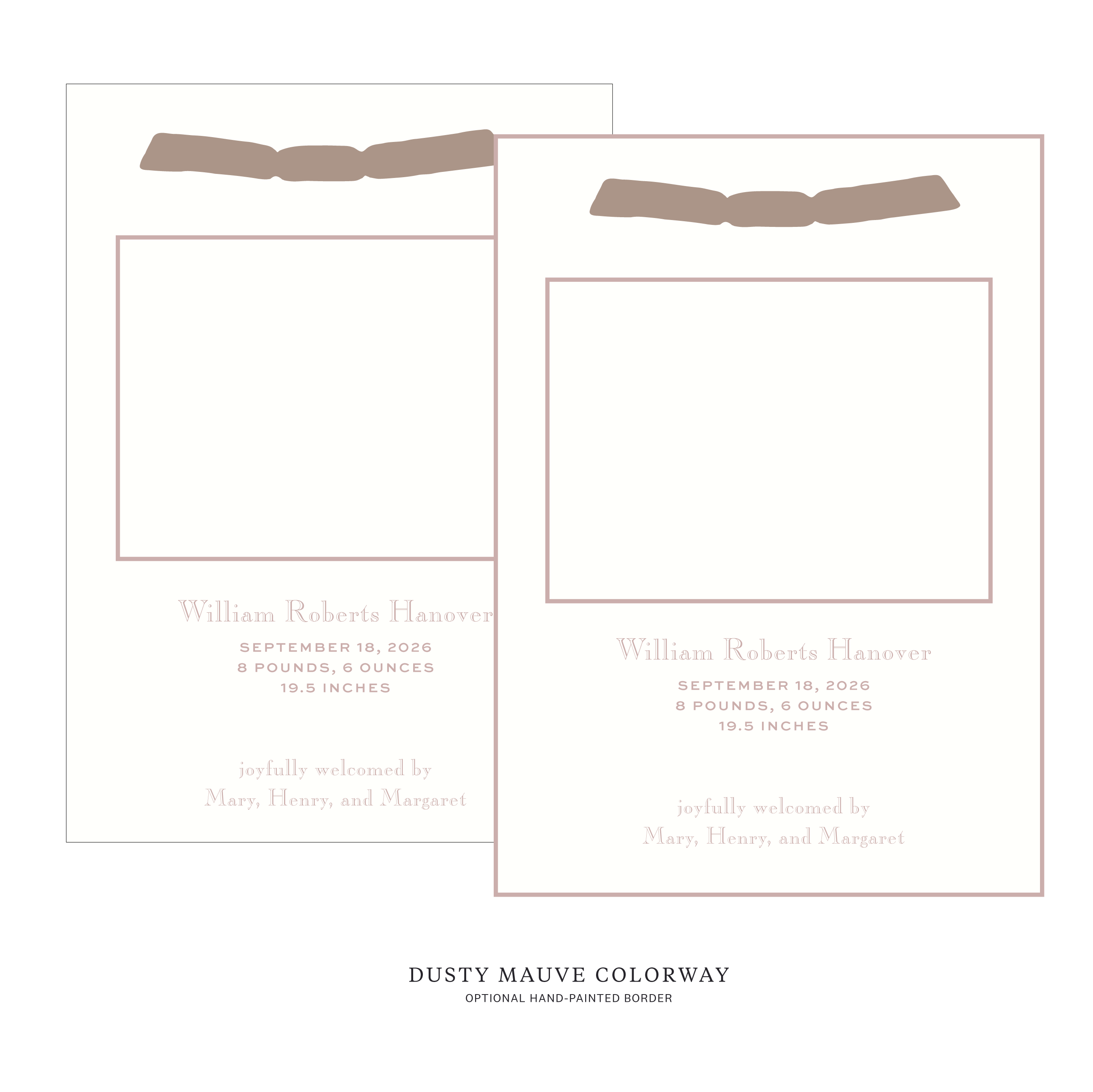 Camden Ribbon Photo Birth Announcement
