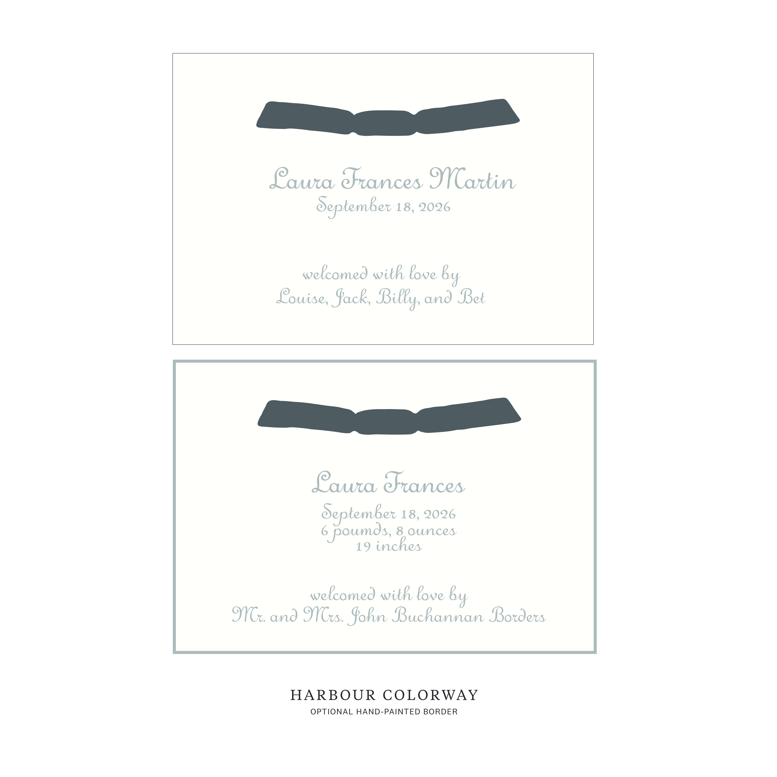 Campbell Ribbon Birth Announcement