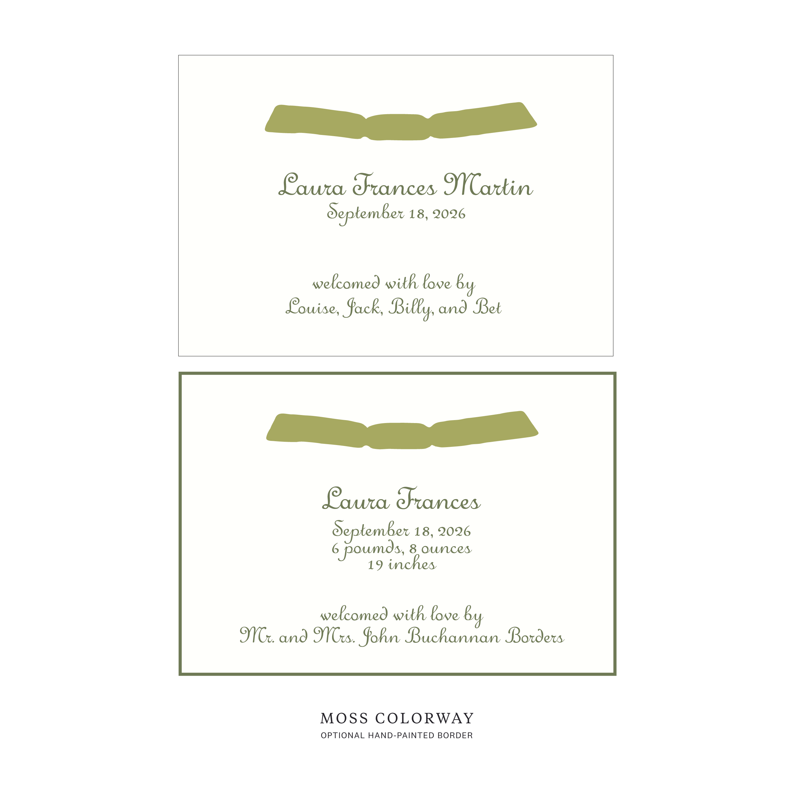 Campbell Ribbon Birth Announcement