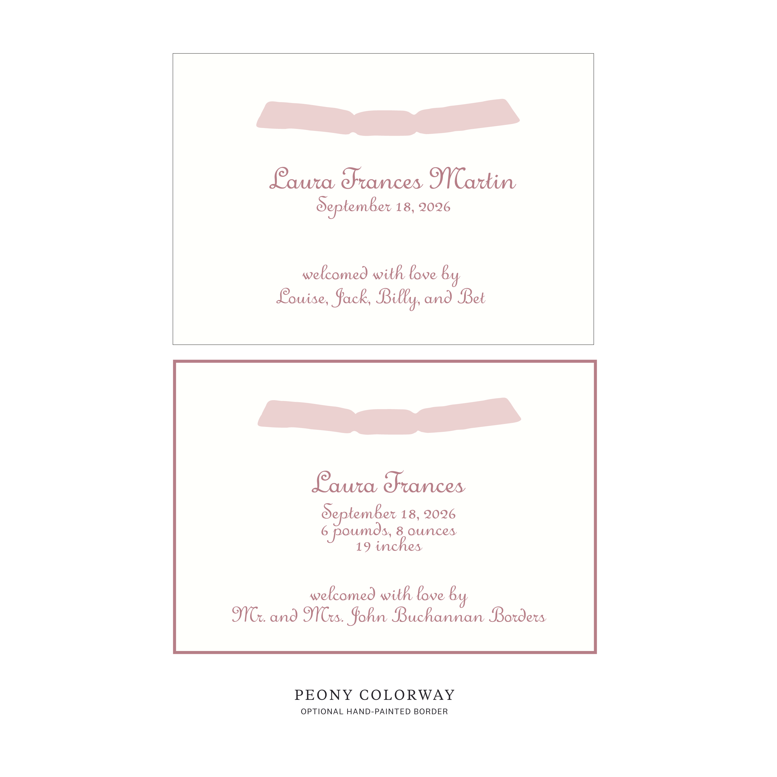 Campbell Ribbon Birth Announcement